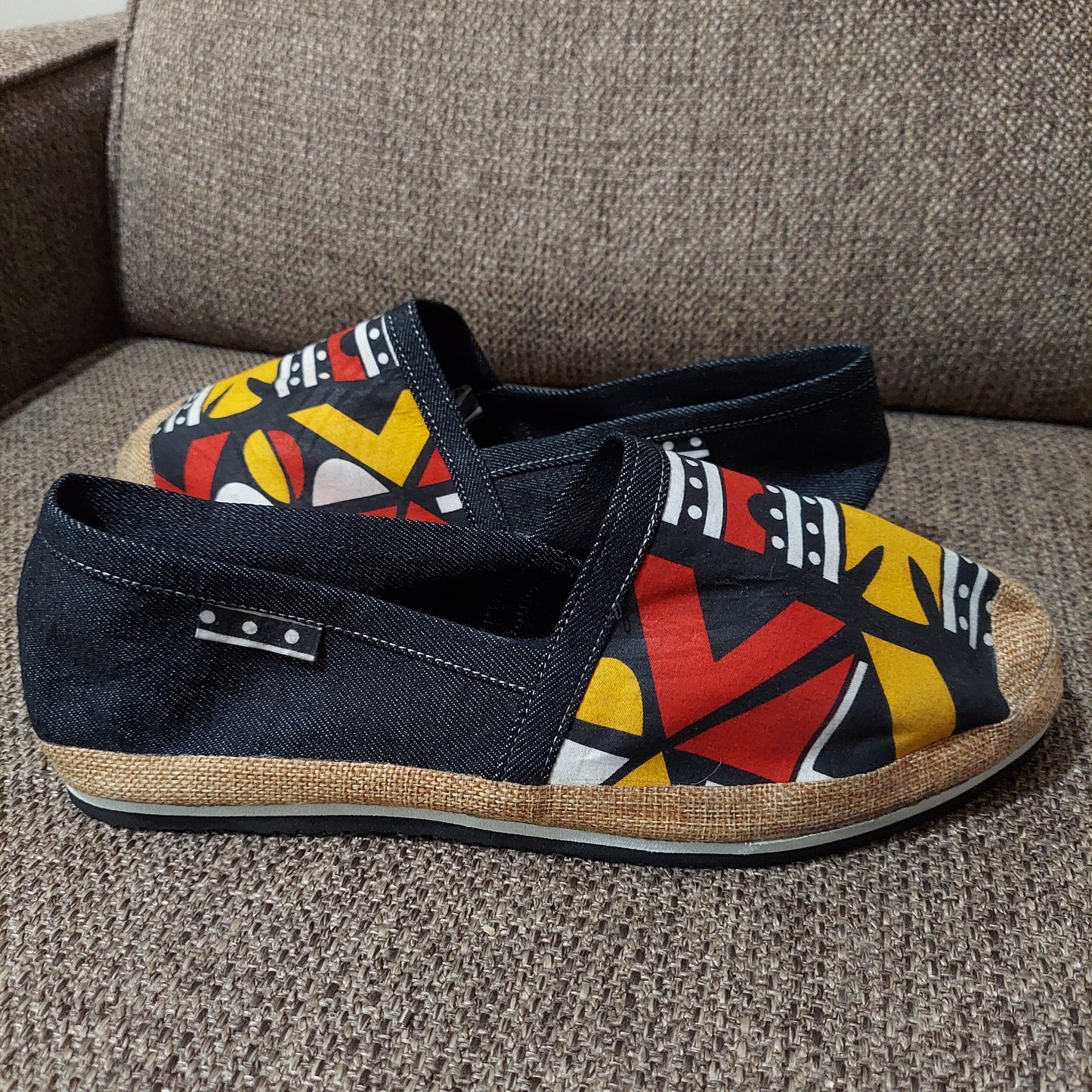 Nairobi Bogolan unisex slip ons