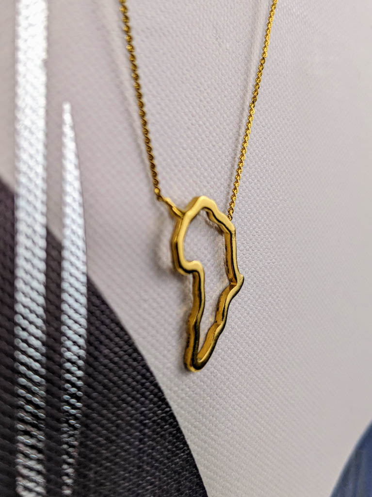 18K Gold Plated Africa Map Necklace | Single Built-in Pendant