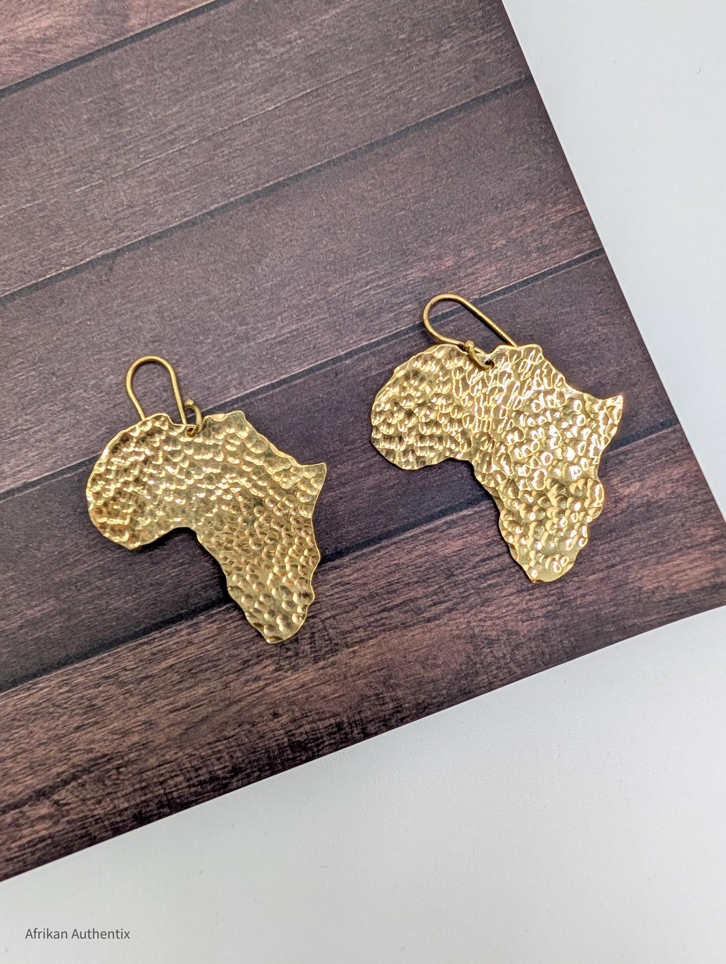 Hammered Africa Map Earrings