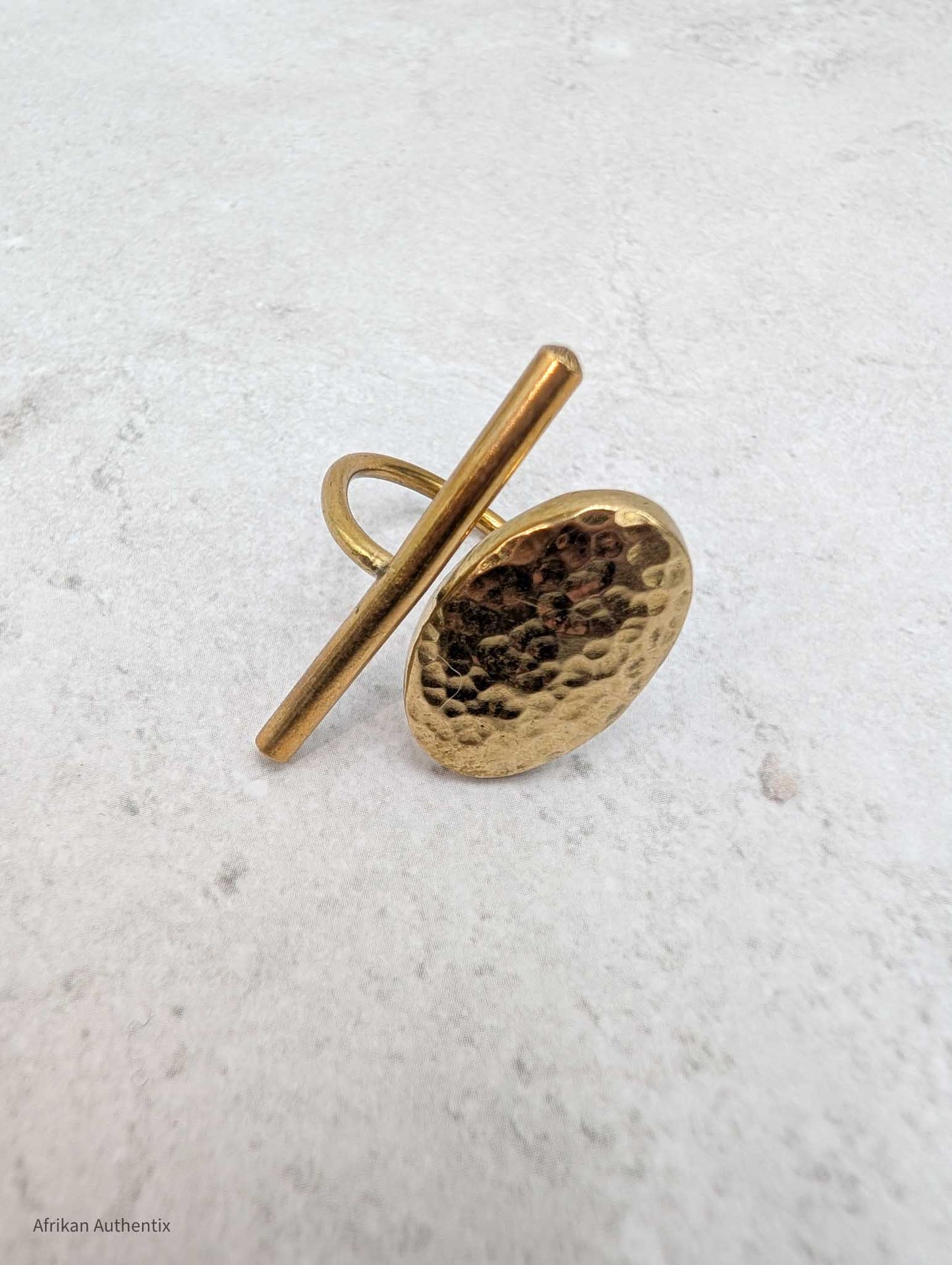 Geometric Brass Statement Ring - Emi