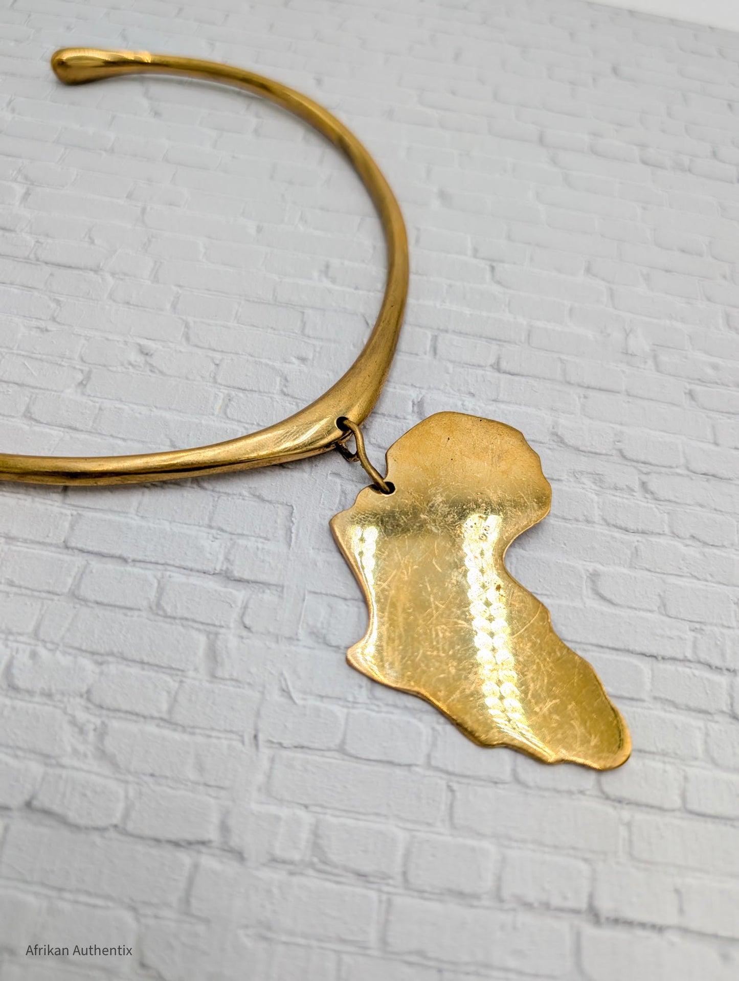 Akosua Collar Necklace with Africa map pendant