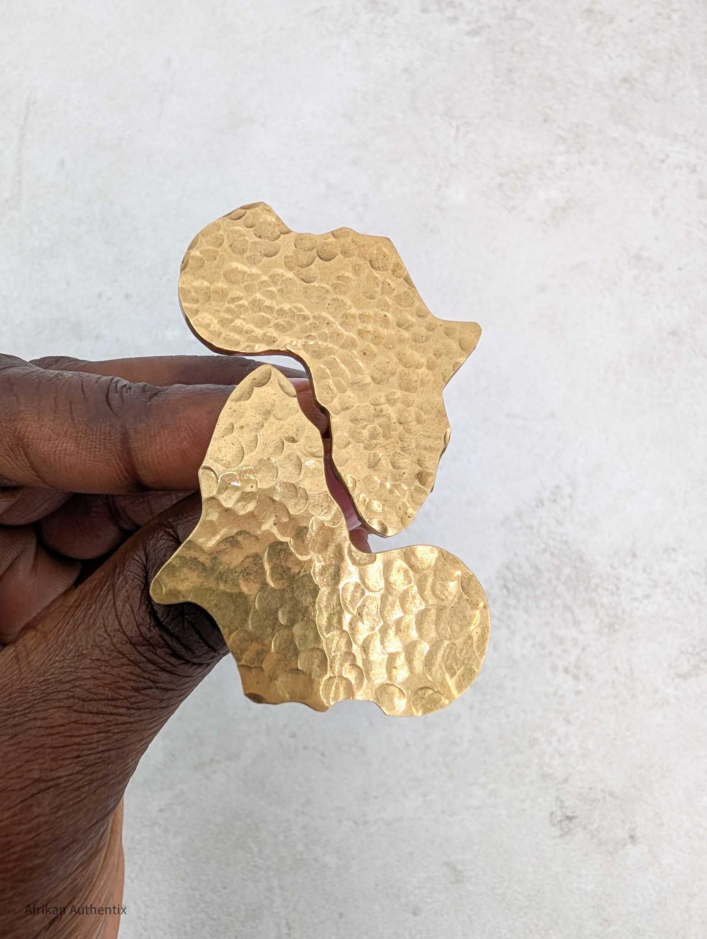 Africa Map Brass Statement Ring - Dika