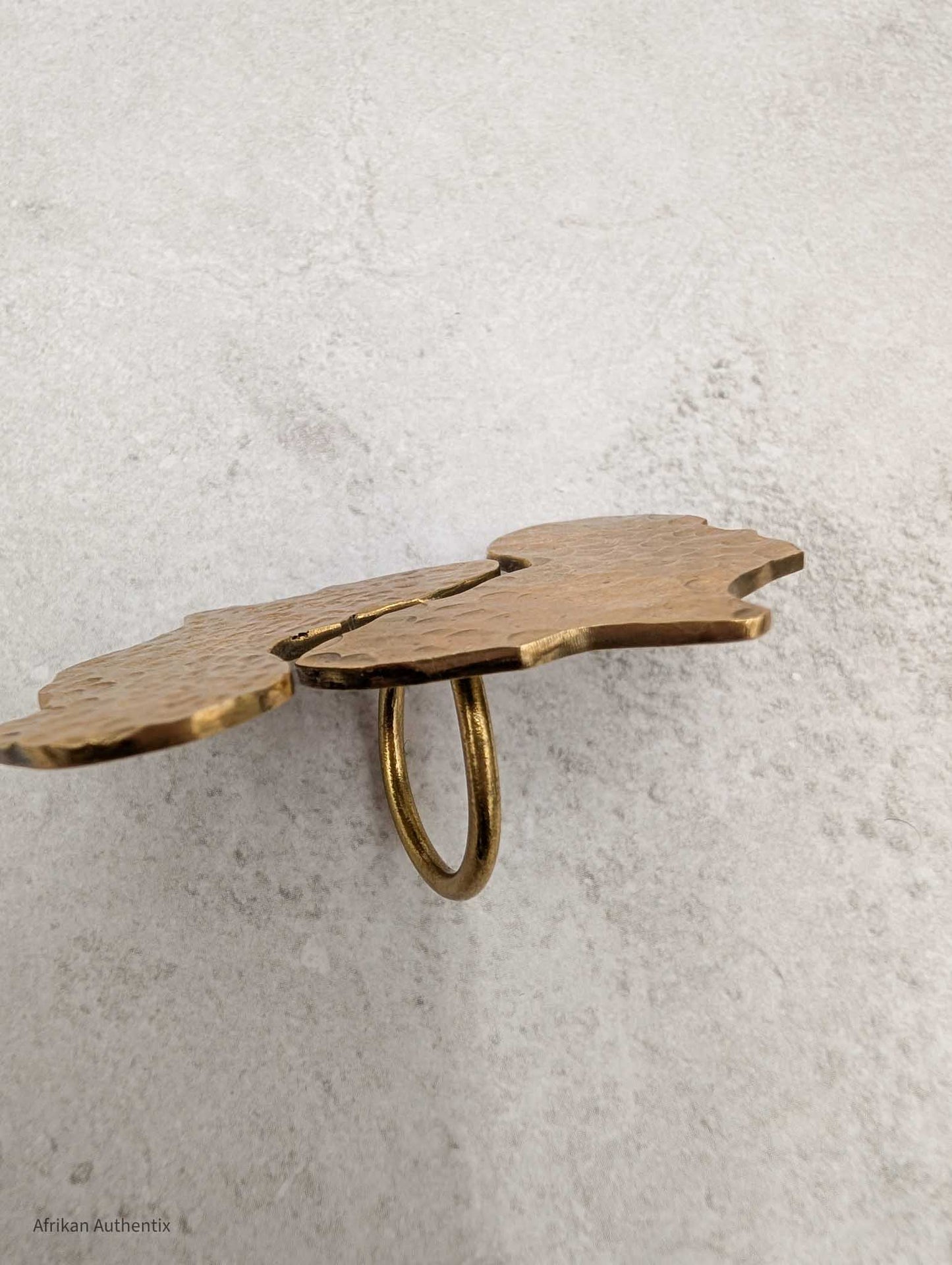 Africa Map Brass Statement Ring - Dika