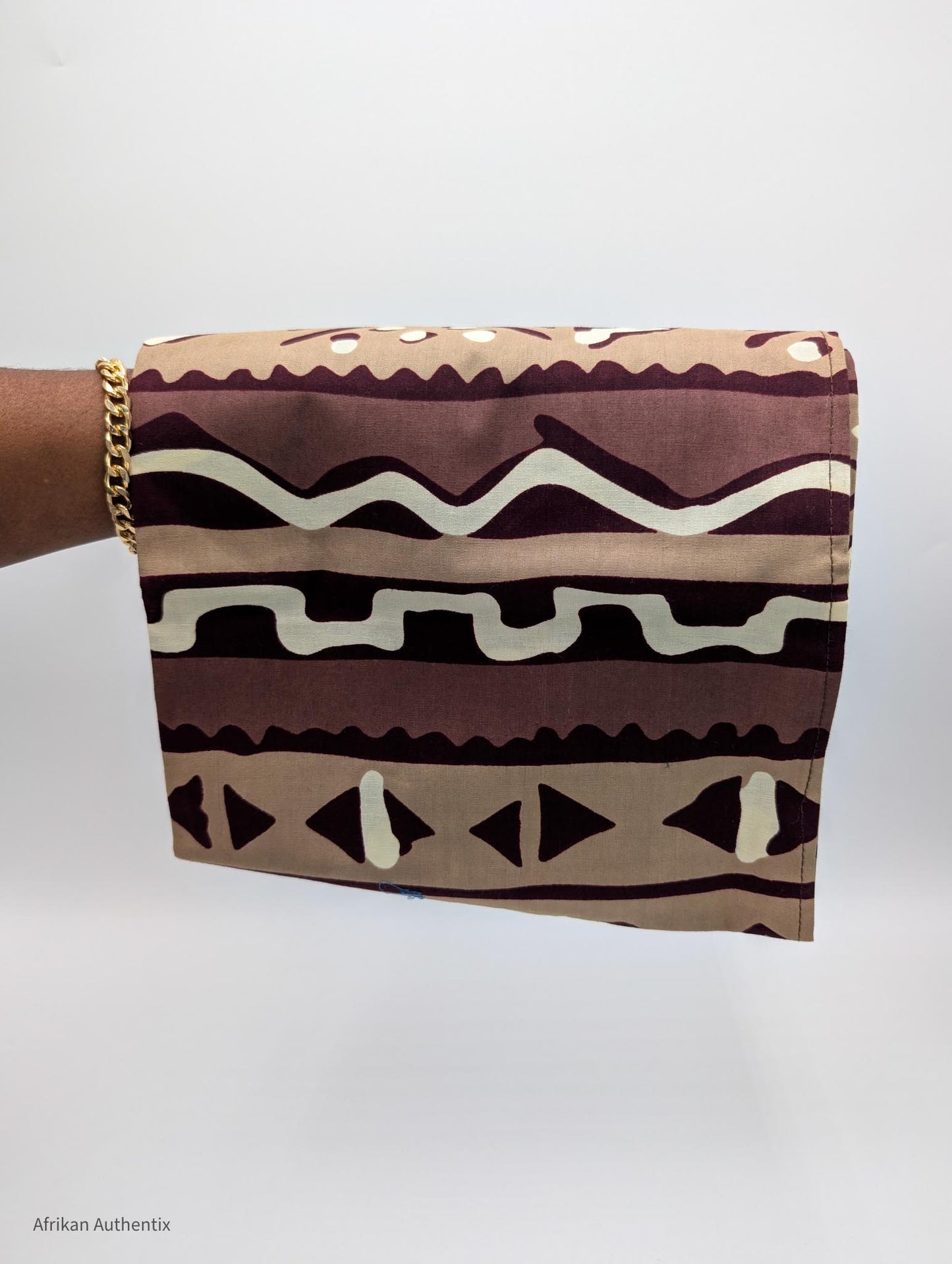 African print headwrap - brown mudcloth by Afrikan Authentix
