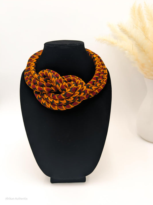 Xena African Print Knotted Necklace