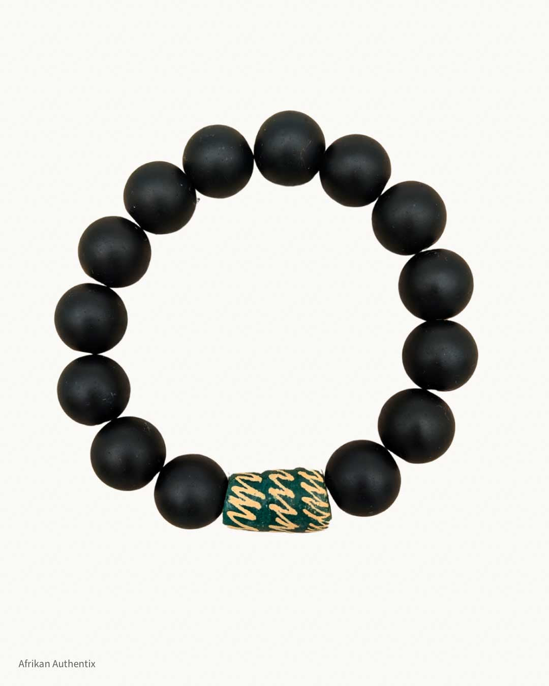 Unisex Black Onyx Beads Bracelet - Green