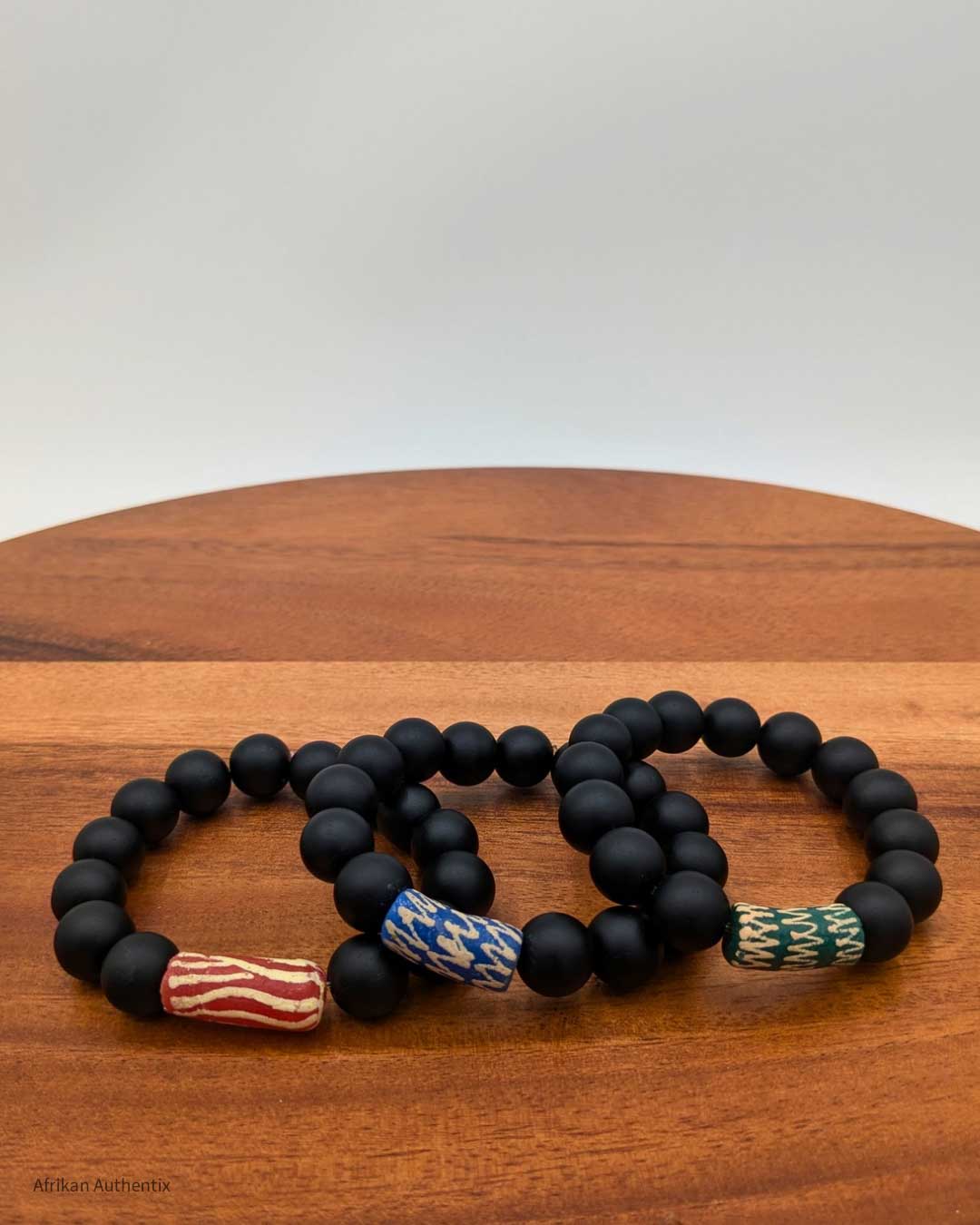 Unisex Black Onyx Beads Bracelet - Green