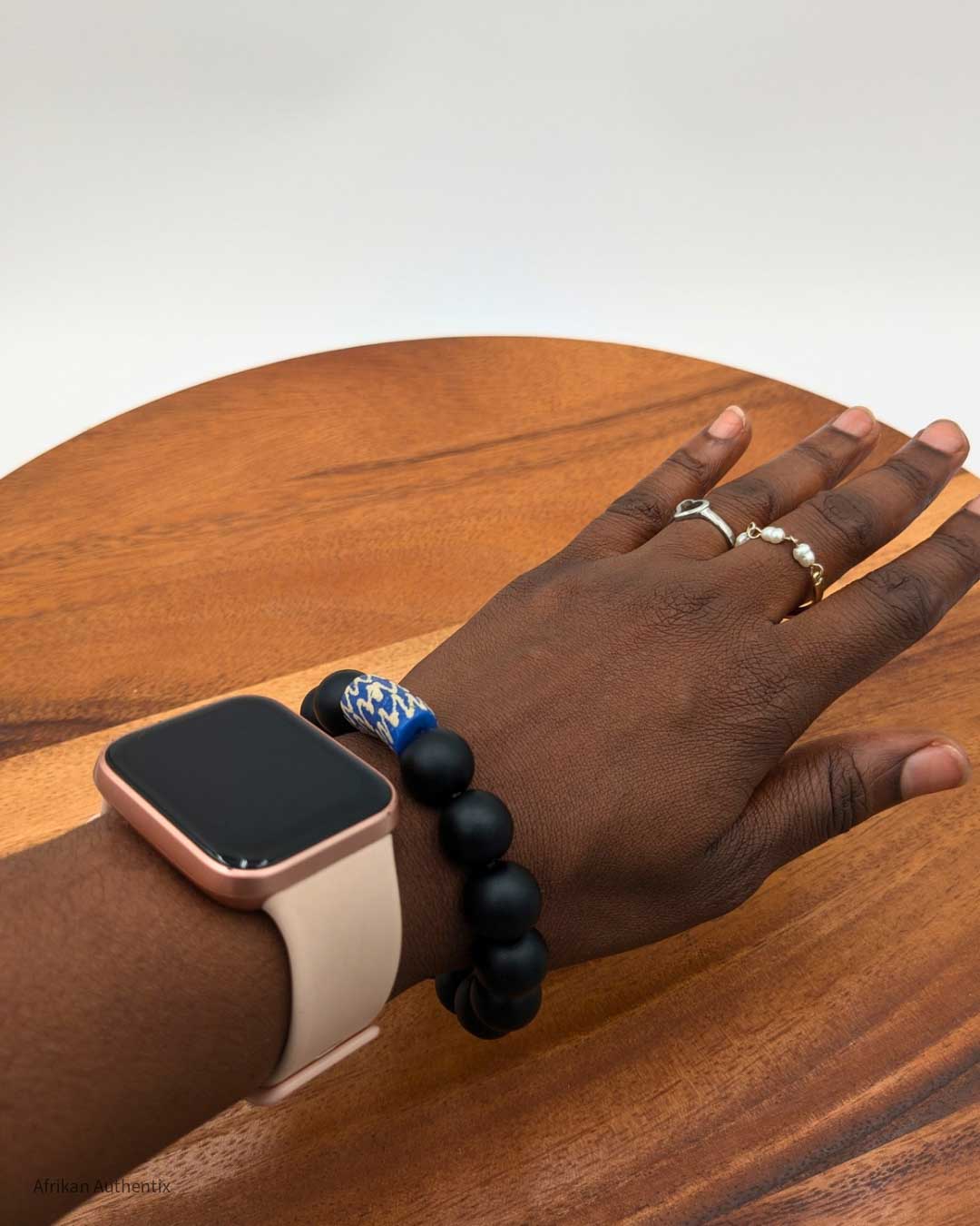 Unisex Black Onyx Beads Bracelet - Blue