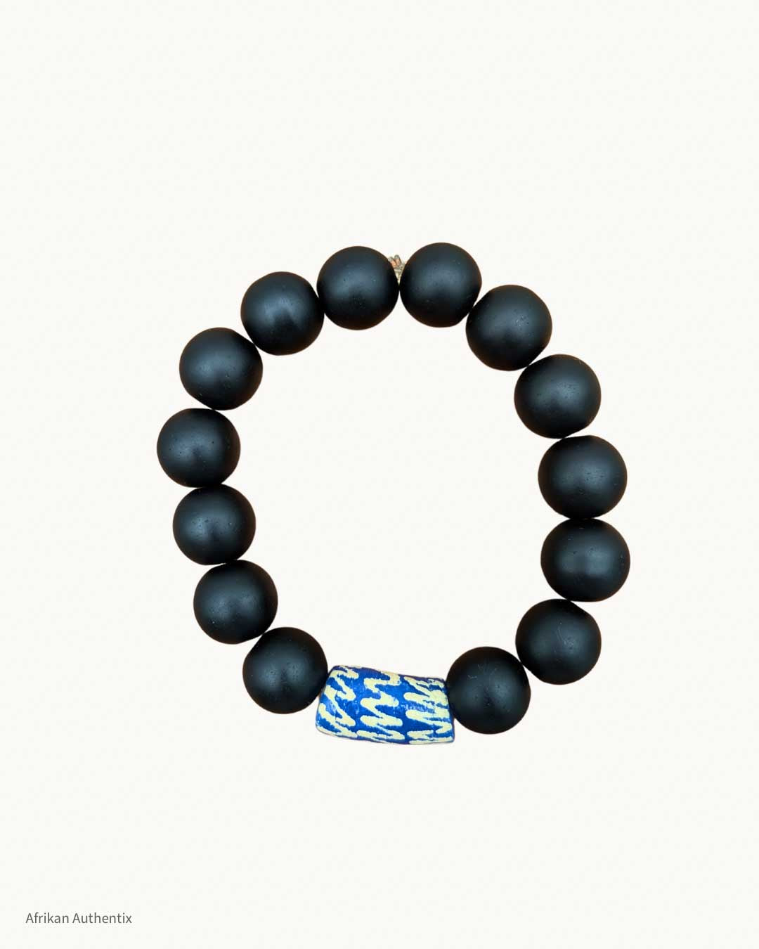 Unisex Black Onyx Beads Bracelet - Blue