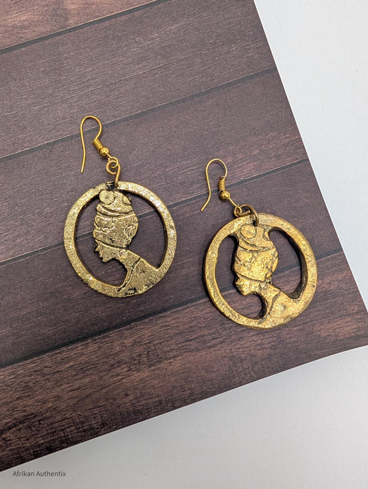 African Woman drop Earrings