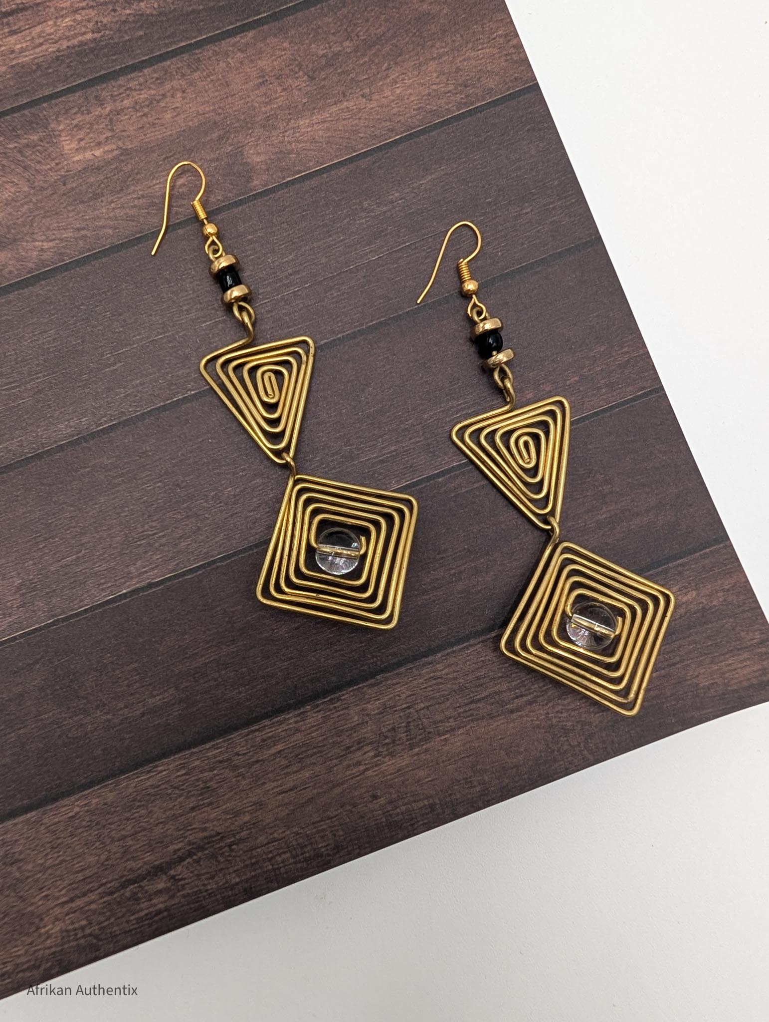 Geometric Brass dangle earrings