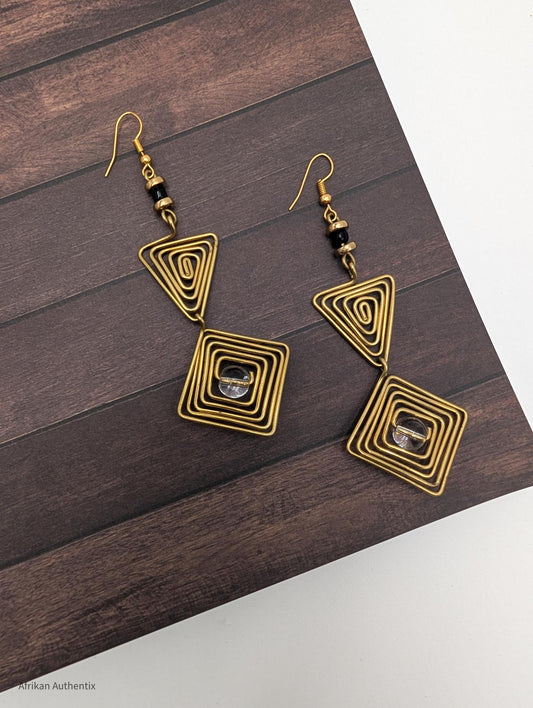 Geometric Brass dangle earrings