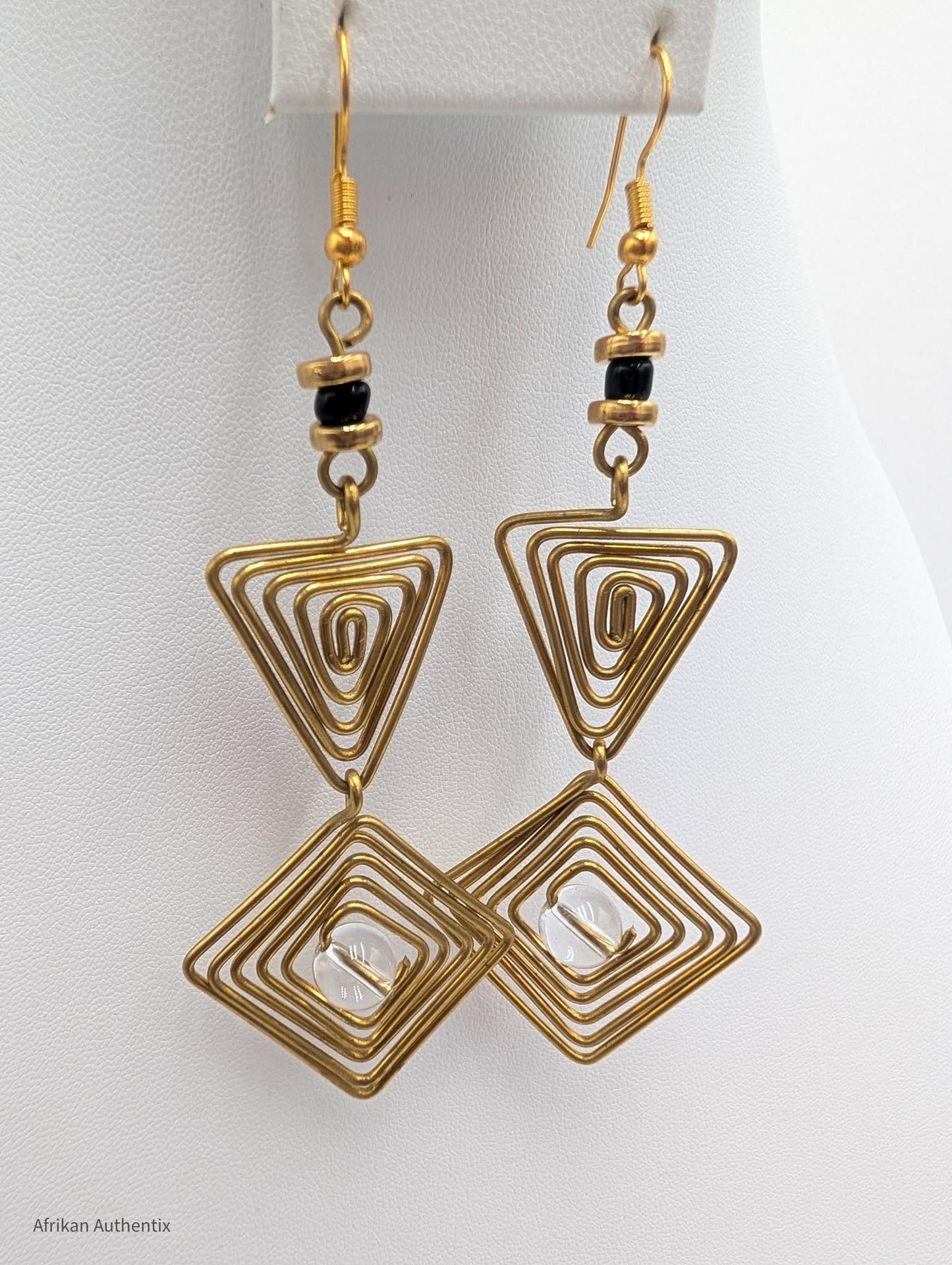 Geometric Brass dangle earrings