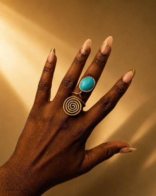 Adia Turquoise Spiral Ring