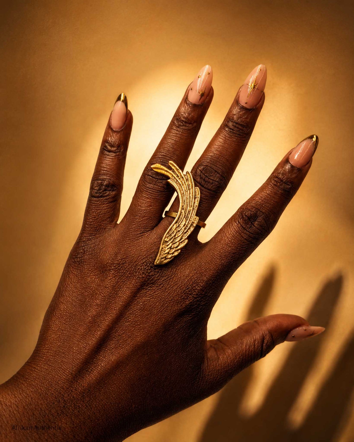 Large Gold Wing Ring