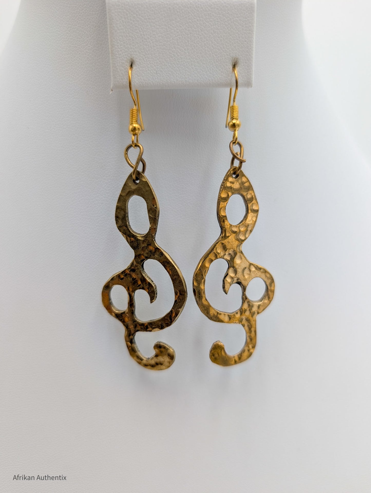 Gold treble clef earrings