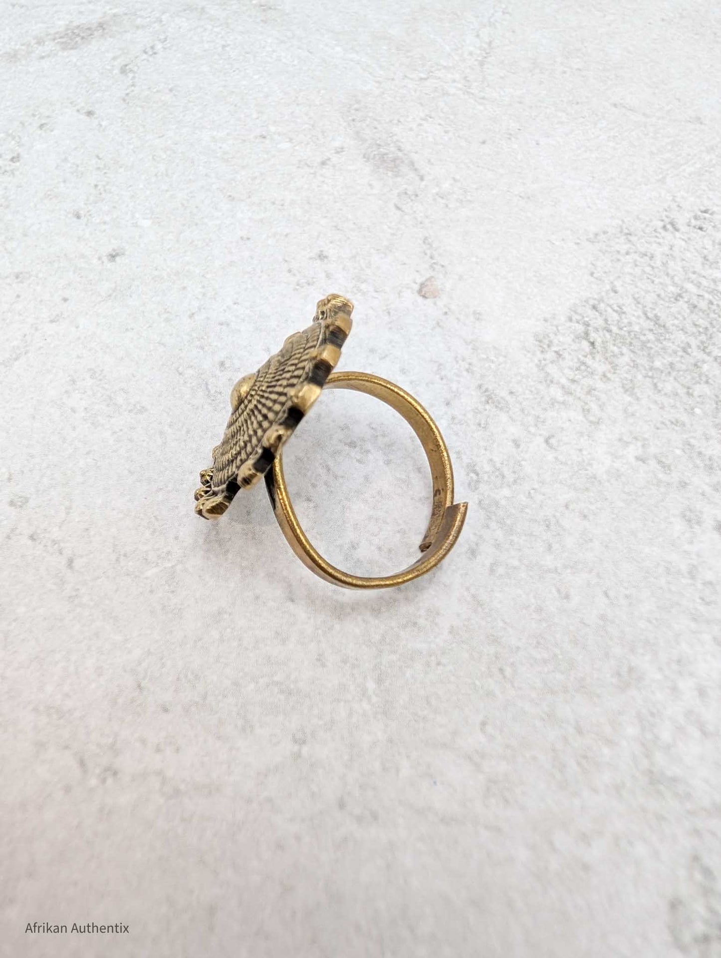 Geometric Brass Statement Ring - Dany Sun Ring