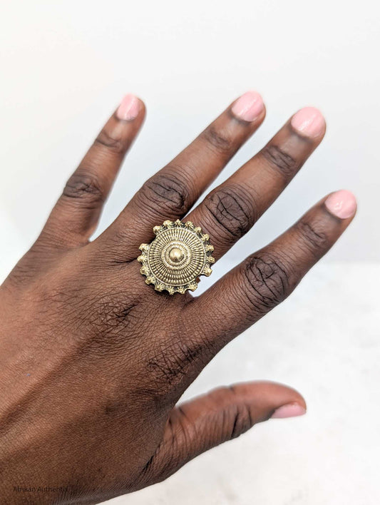 Geometric Brass Statement Ring - Dany Sun Ring