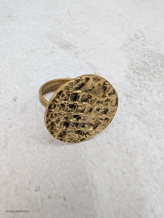 Geometric Brass Statement Ring - Zain