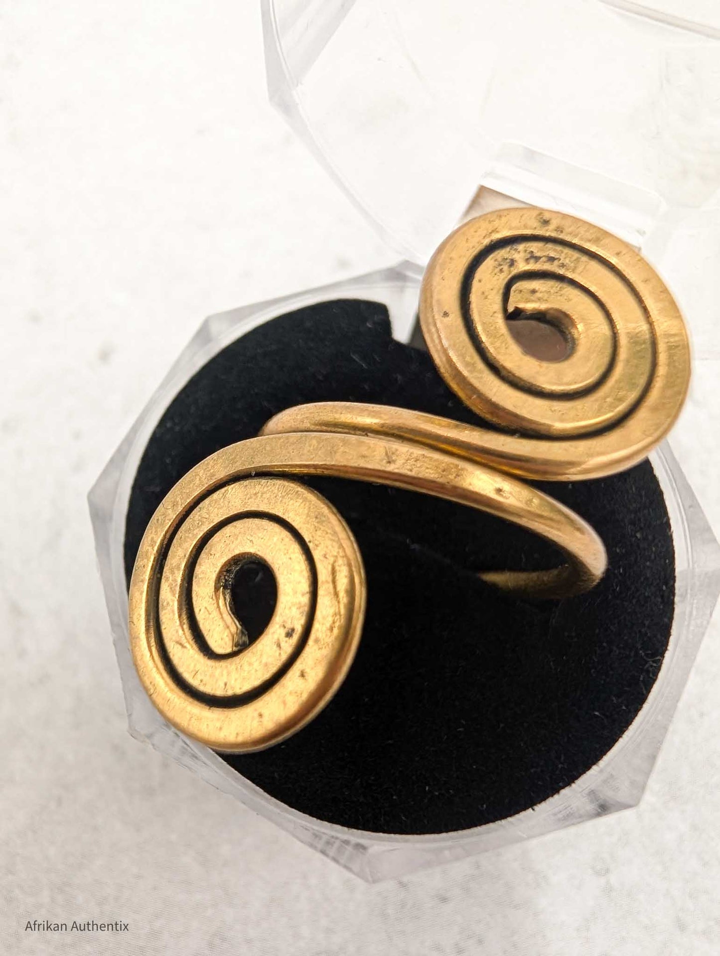 Geometric Brass Statement Ring - Zaya