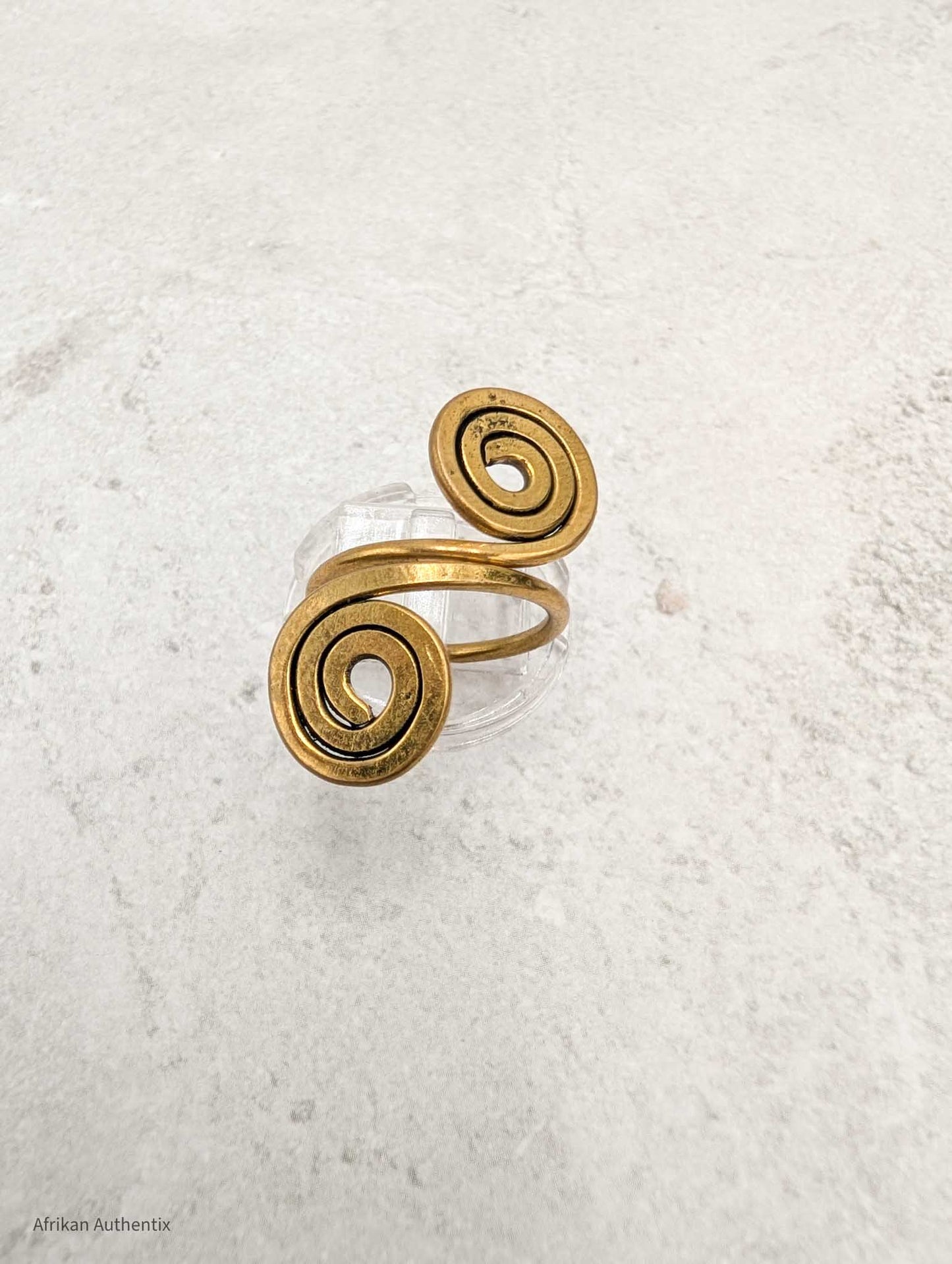 Geometric Brass Statement Ring - Zaya