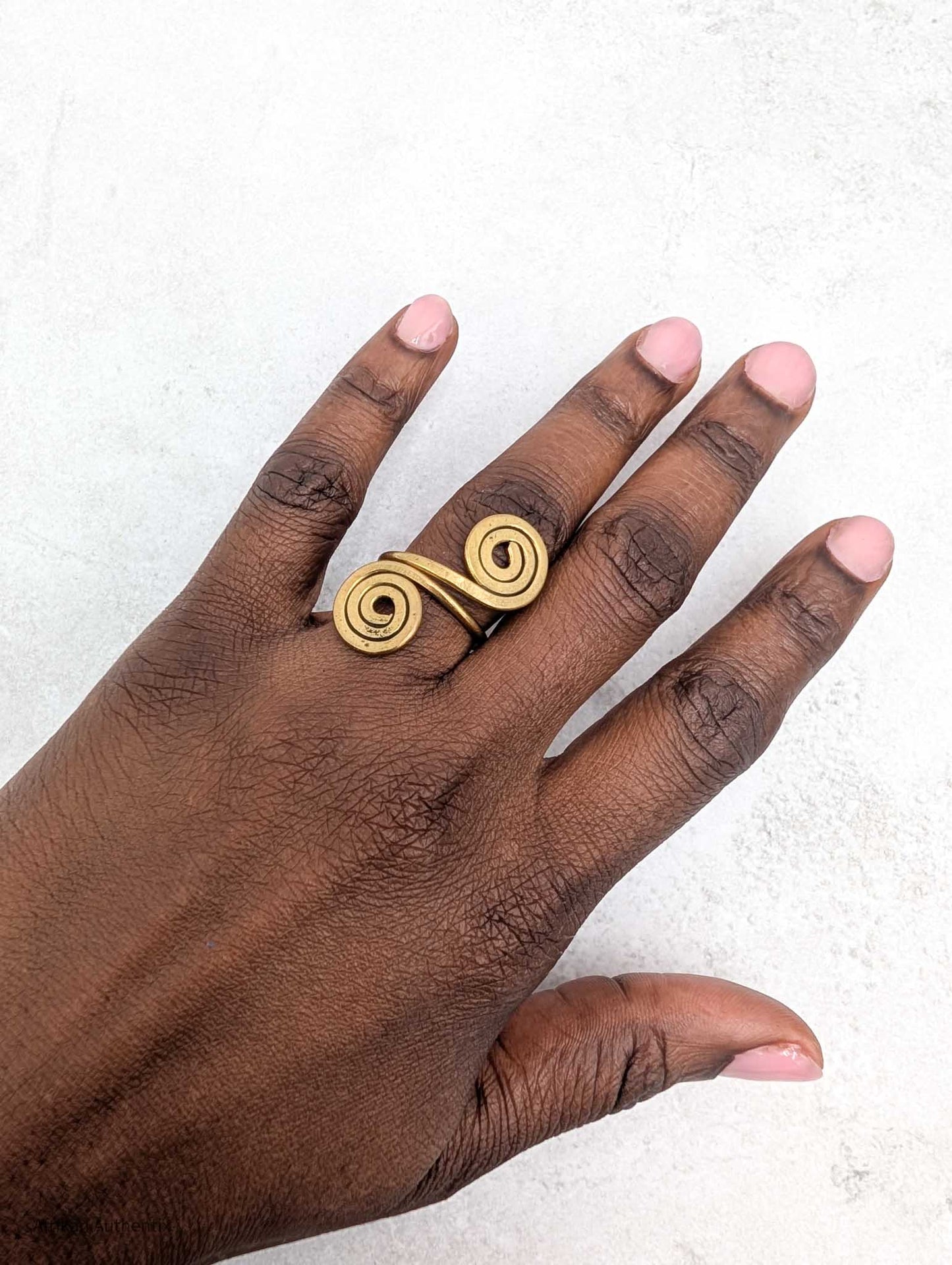 Geometric Brass Statement Ring - Zaya