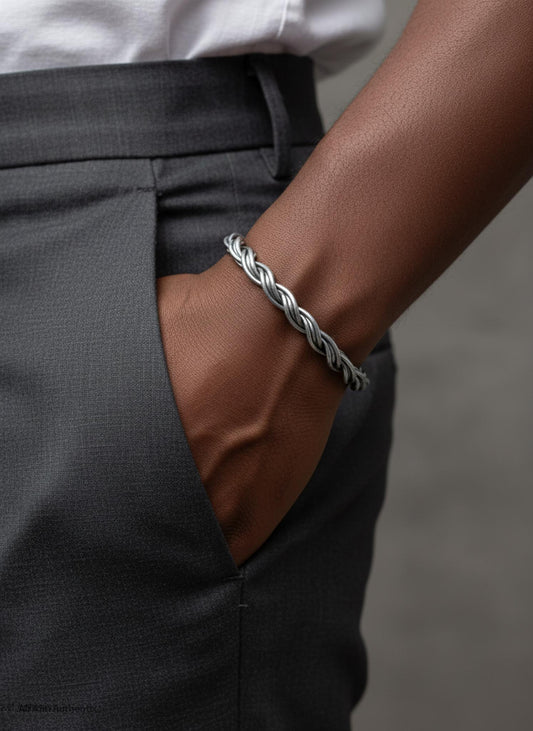 Aluminium Men's Twisted Bracelet - african men bracelet
