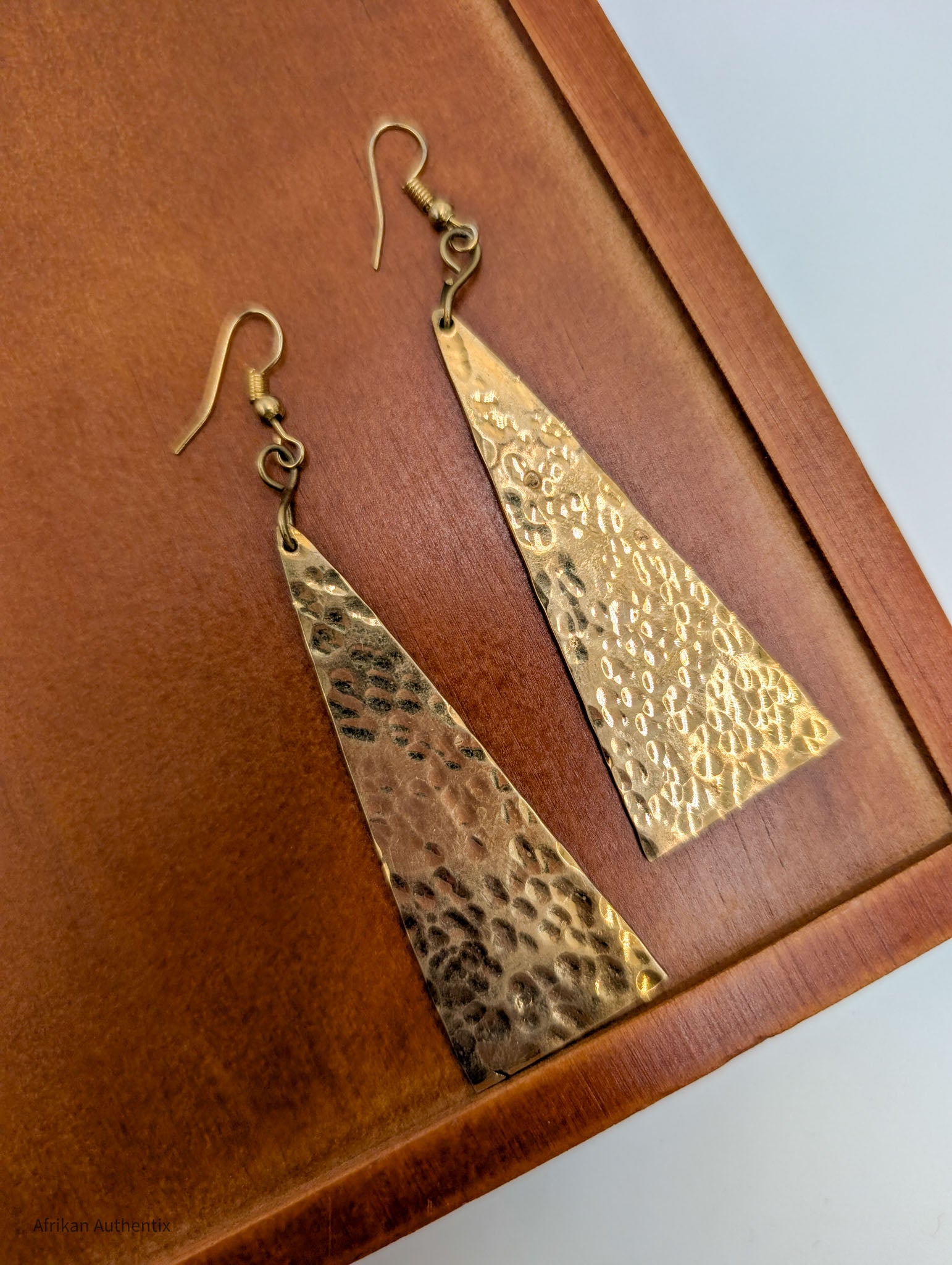 Geometric brass earrings
