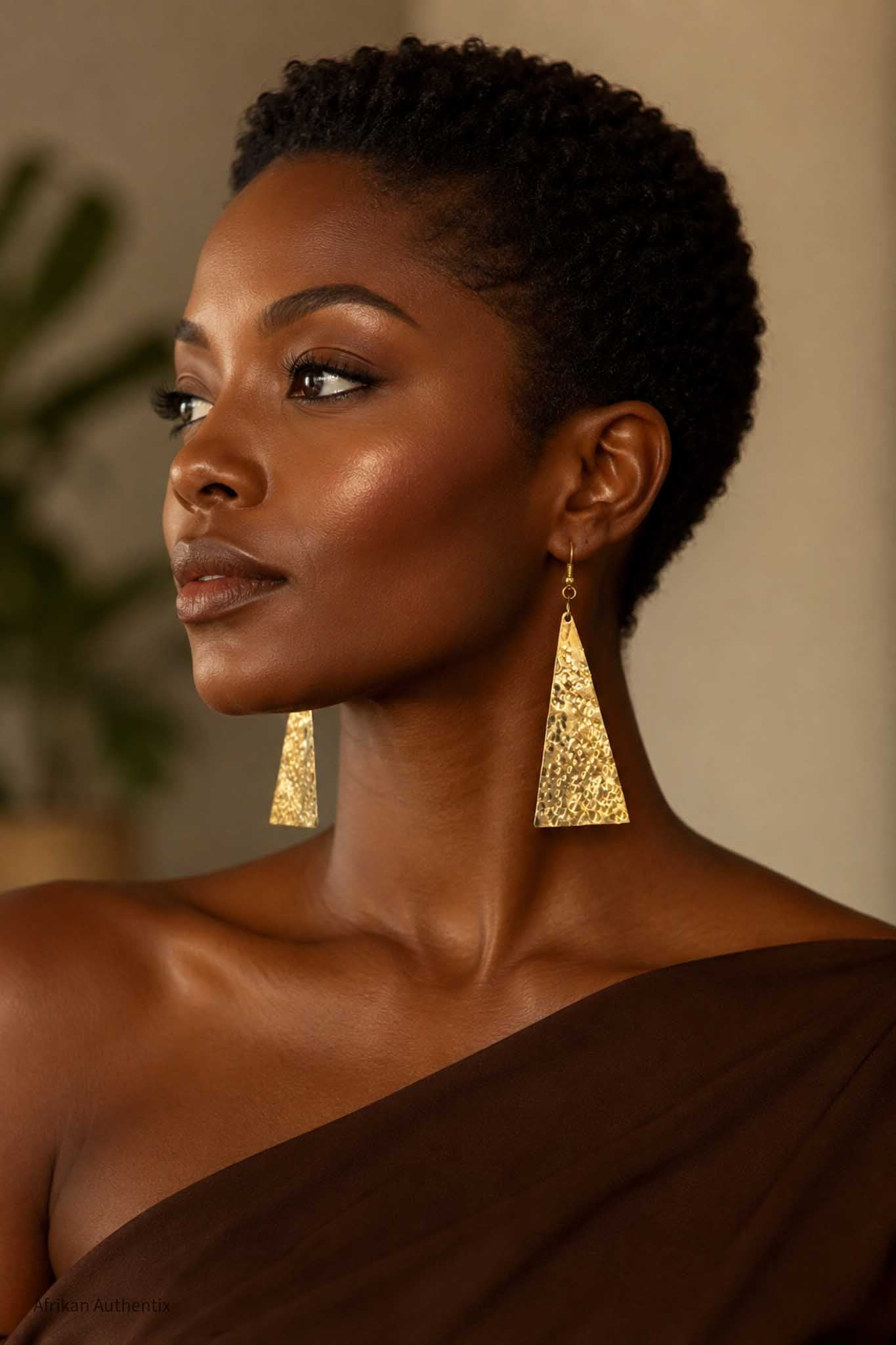 Geometric brass earrings