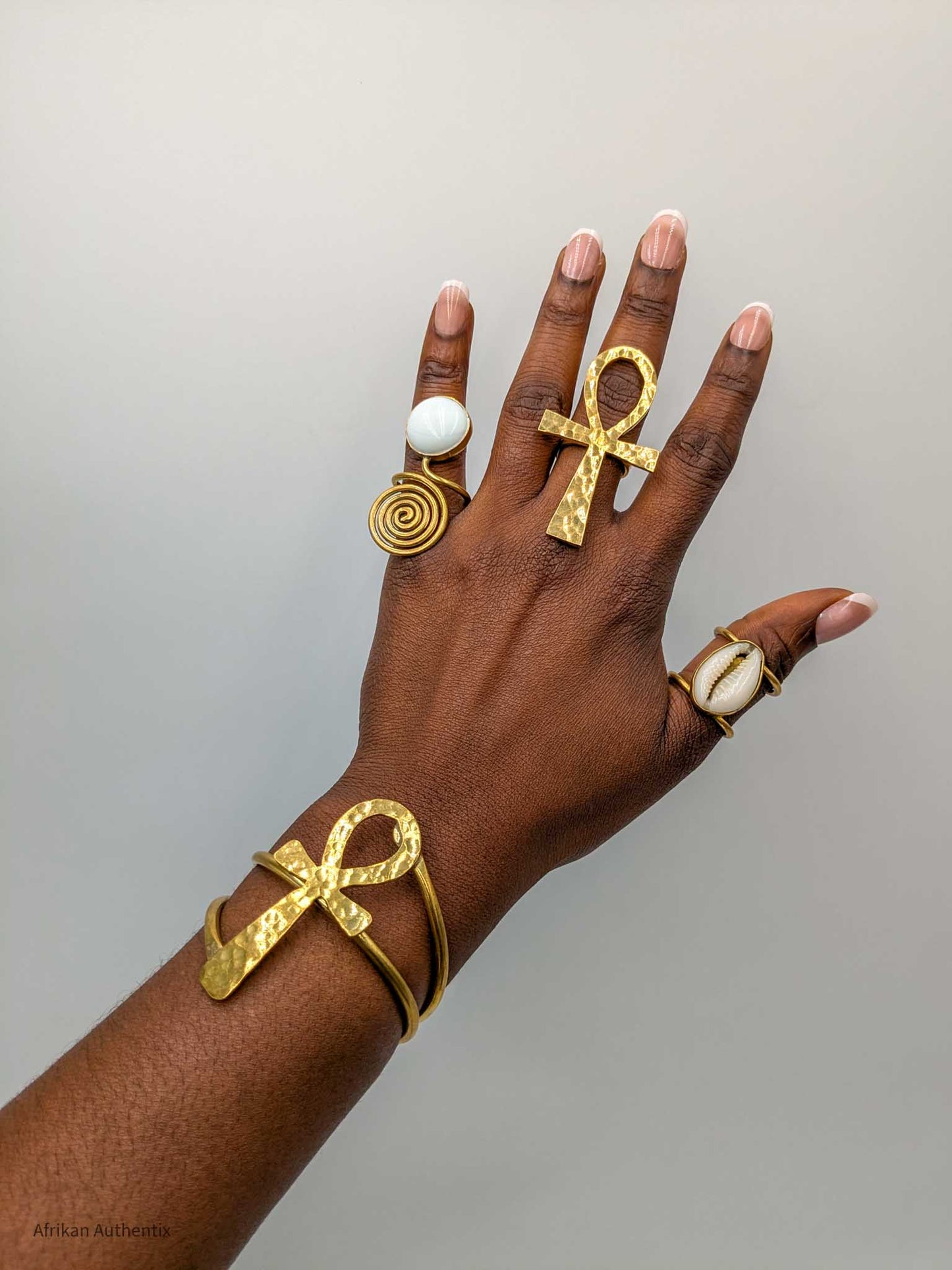 Ankh cuff bracelet for women
