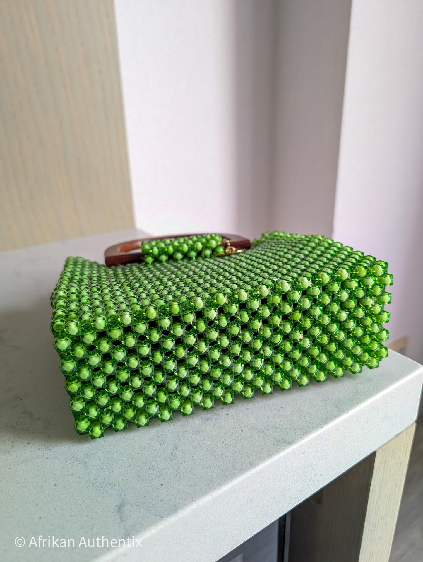 Fadi Beaded Bag green