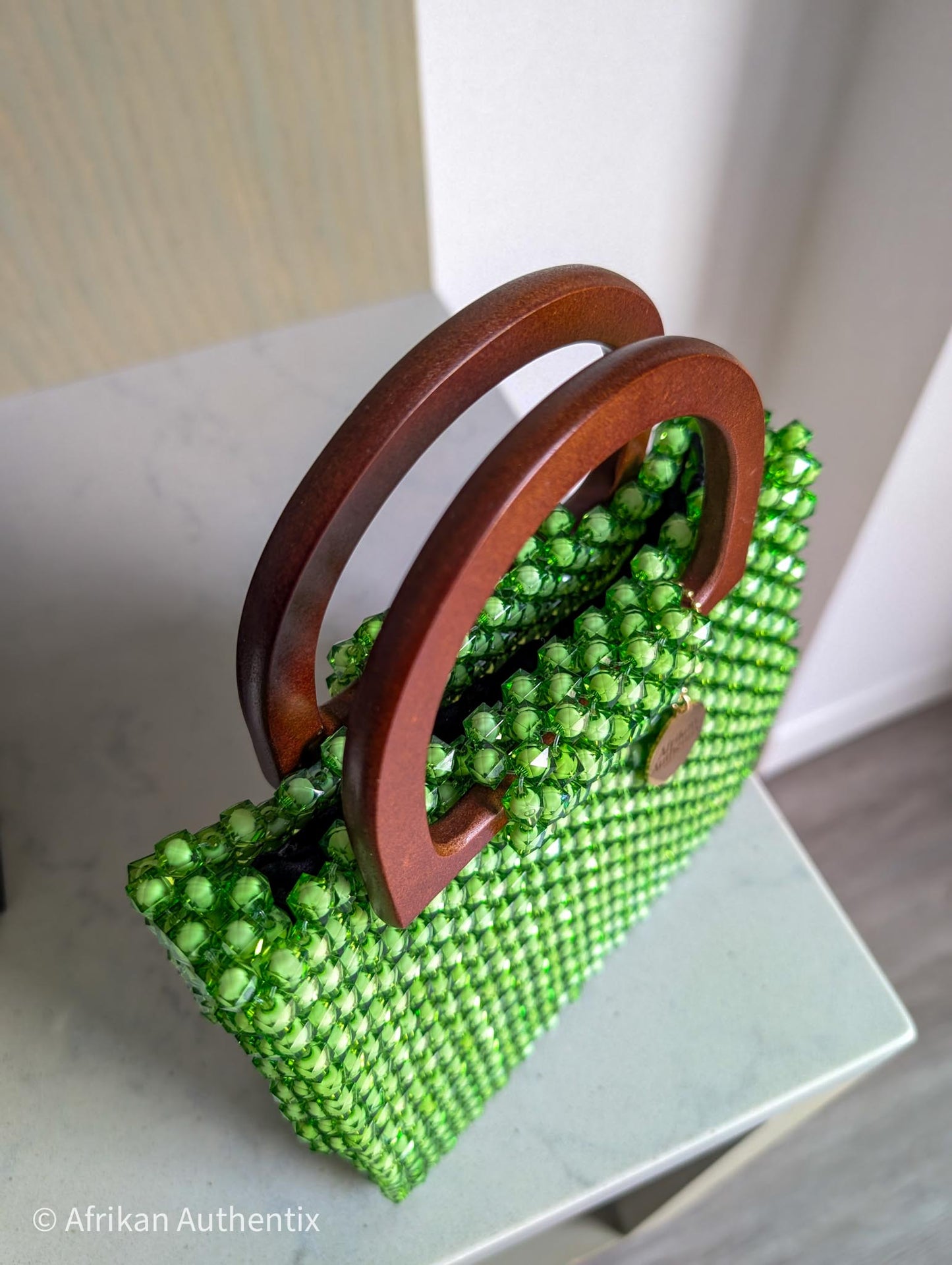 Fadi Beaded Bag green