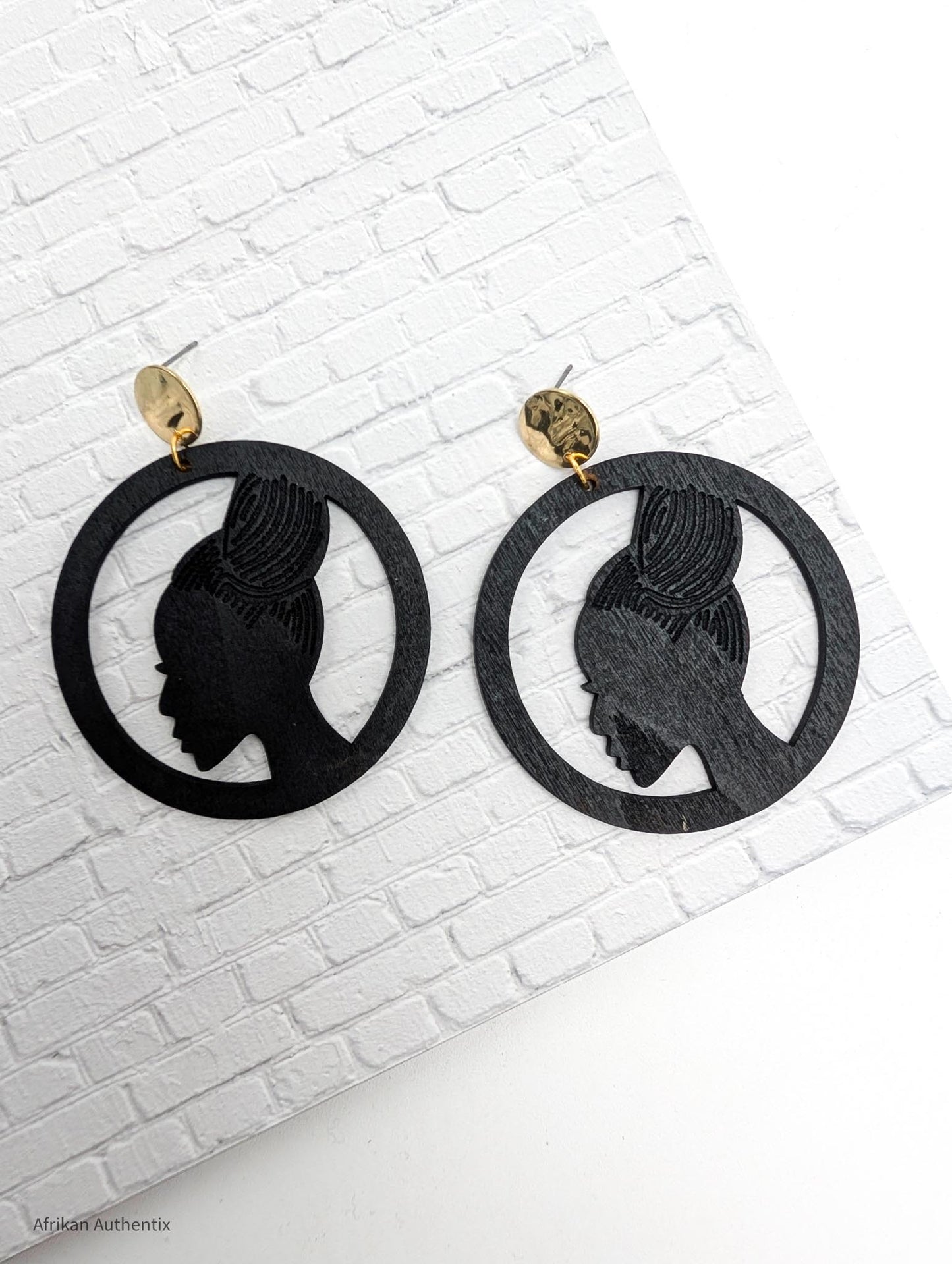 african woman silhouette earrings
