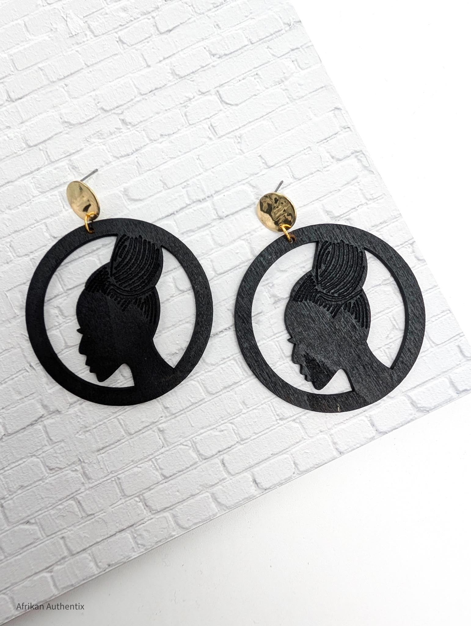 african woman silhouette earrings