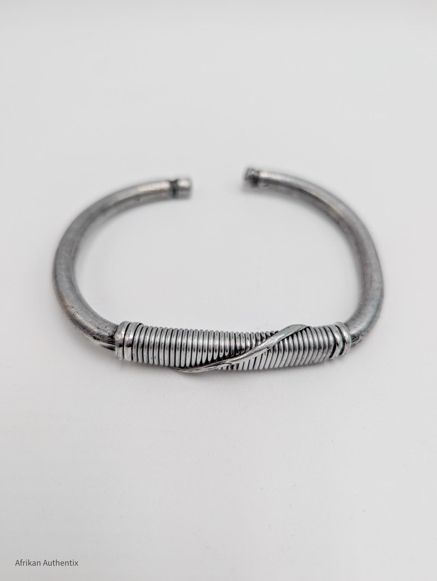 Men’s aluminium cuff Bracelet with alumium wire wrap
