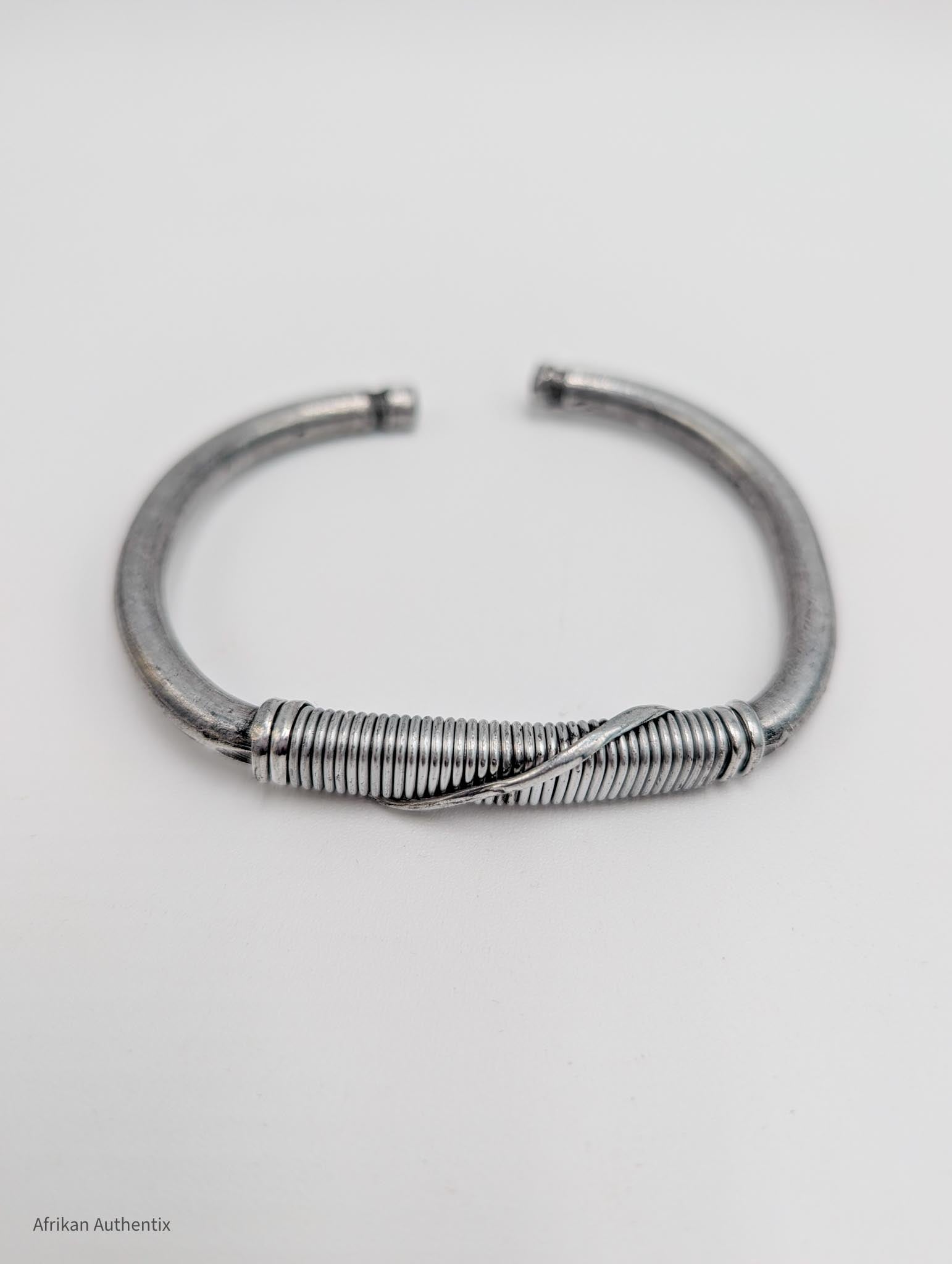 Men’s aluminium cuff Bracelet with alumium wire wrap
