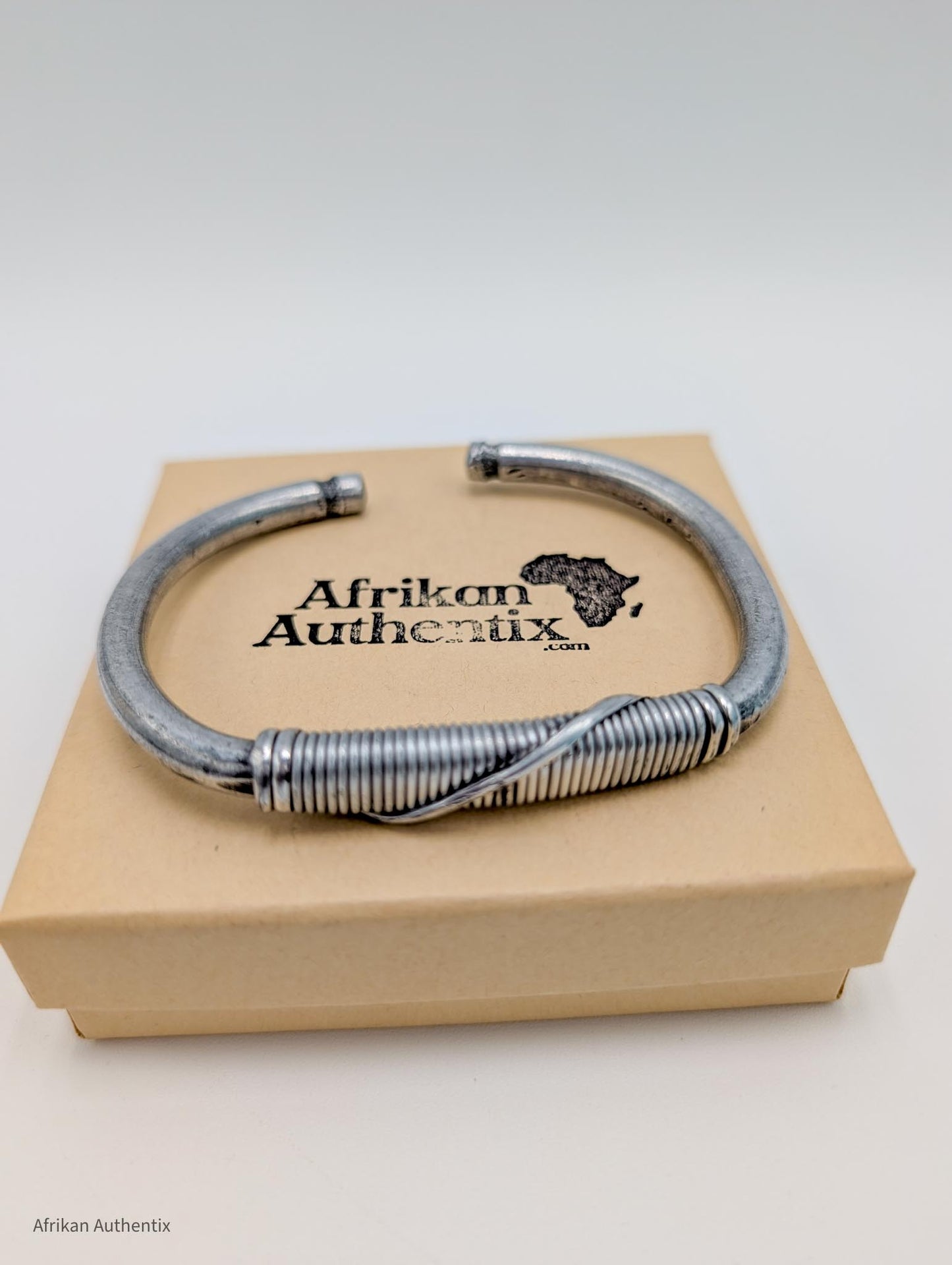 Men’s aluminium cuff Bracelet with alumium wire wrap