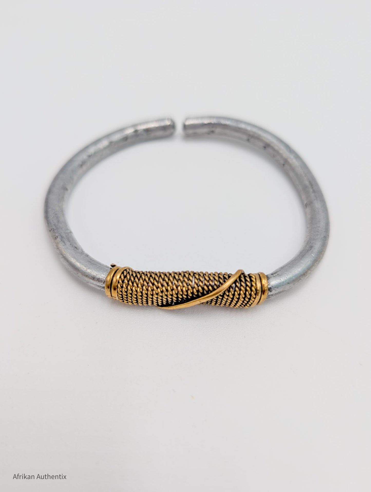 Men’s aluminium cuff Bracelet with brass wire wrap