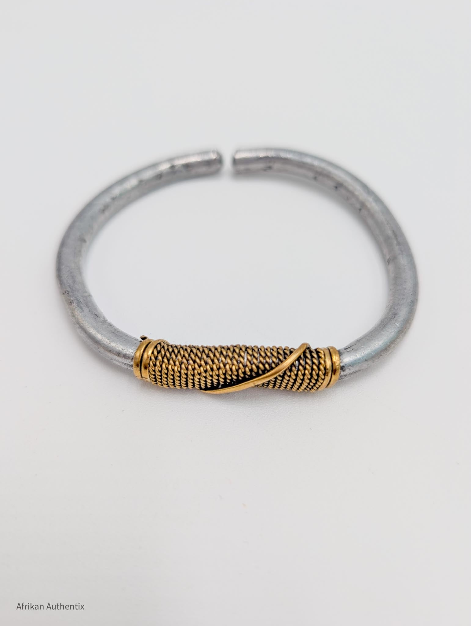 Men’s aluminium cuff Bracelet with brass wire wrap
