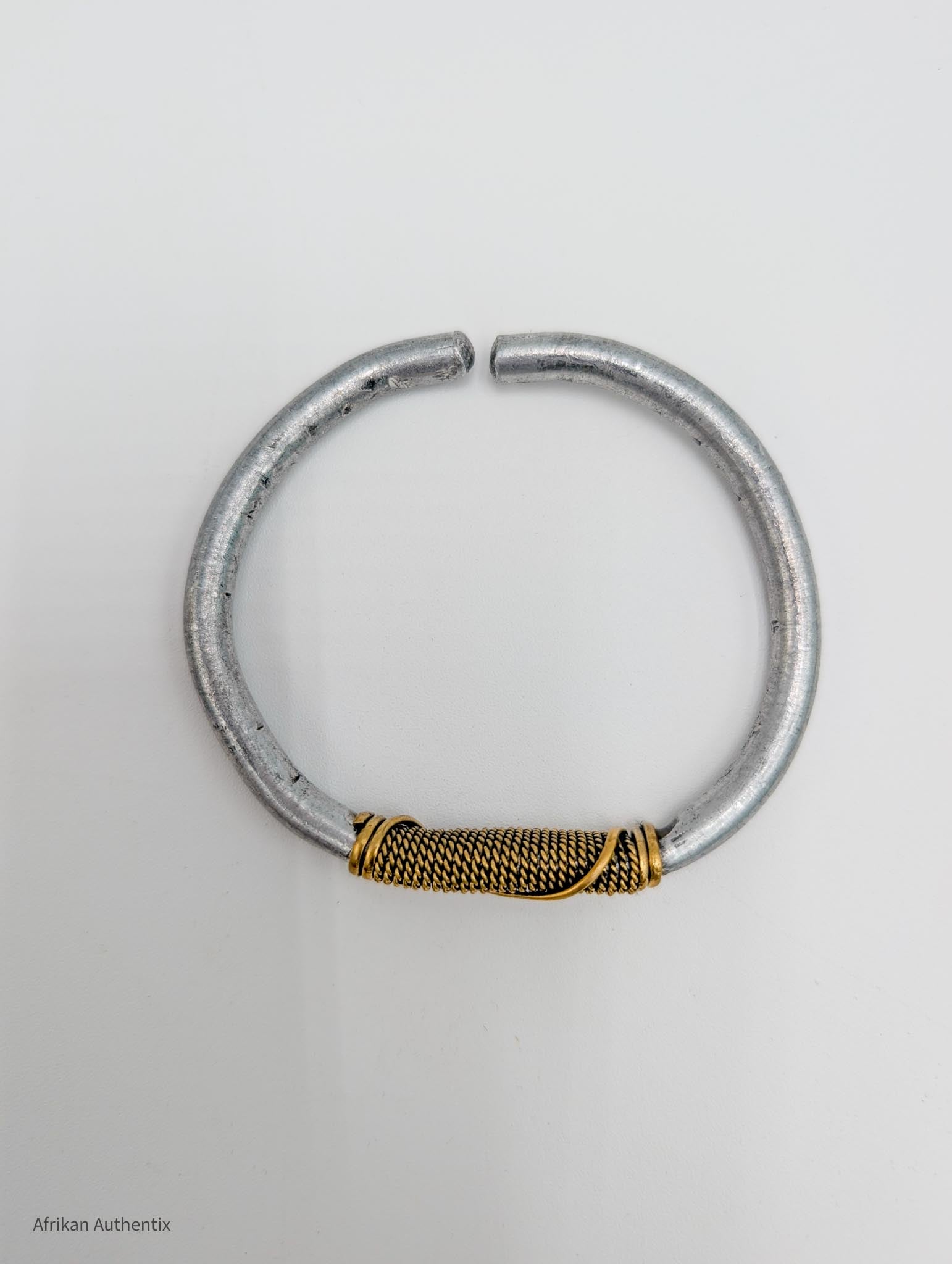 Men’s aluminium cuff Bracelet with brass wire wrap
