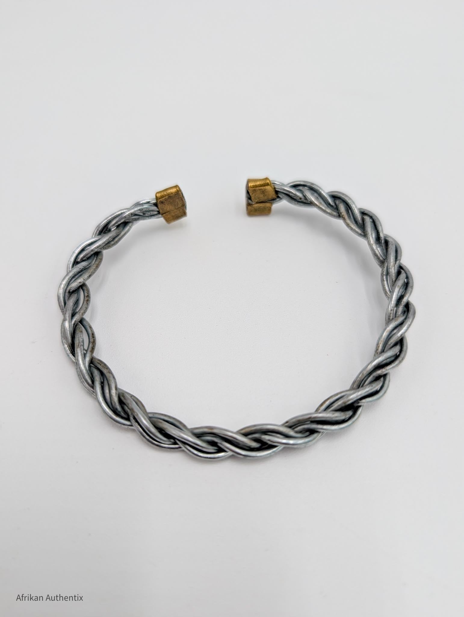 Aluminium Men's Twisted Bracelet - african men bracelet