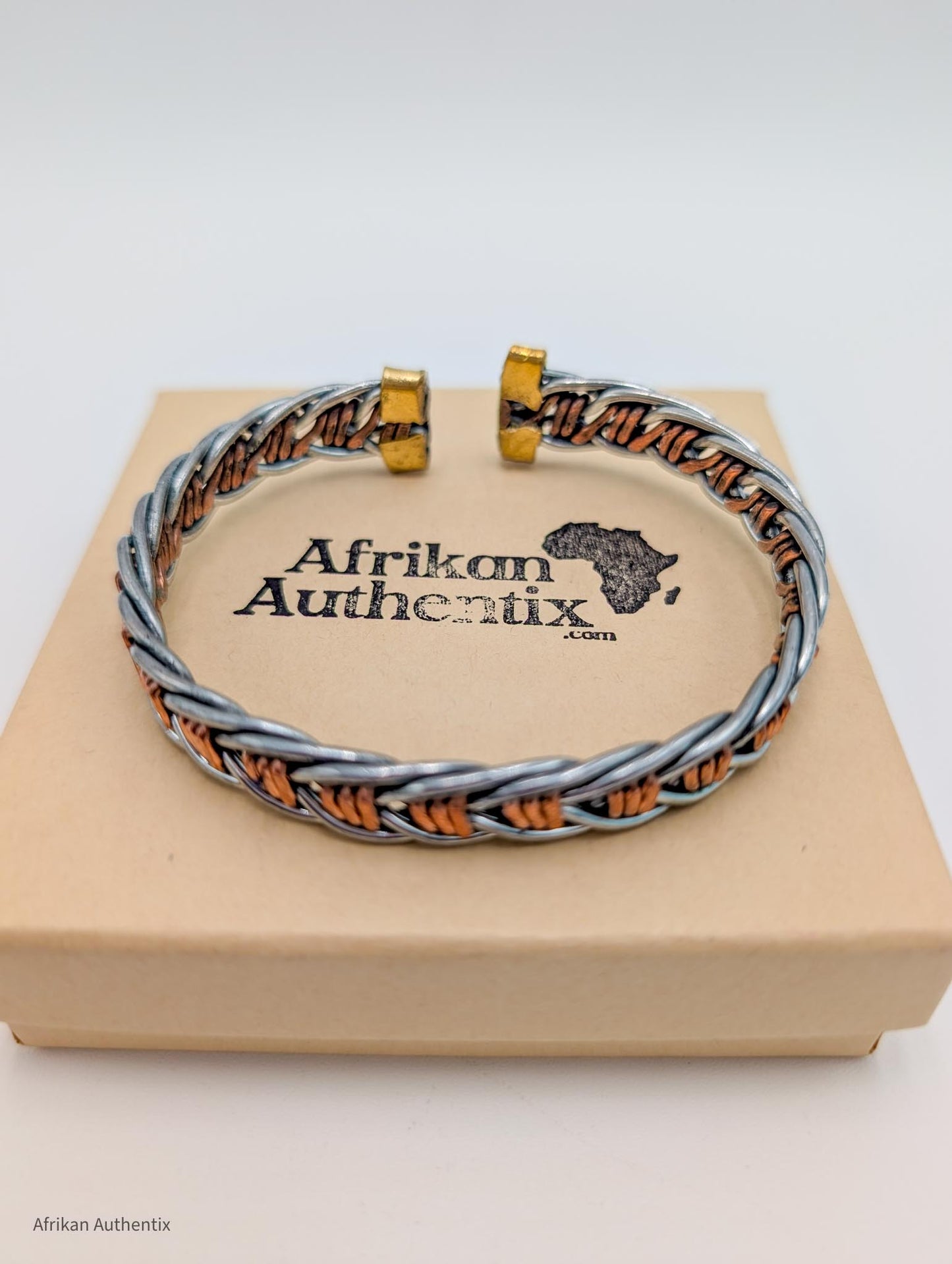 Men’s Aluminium and Copper Twist Cuff Bracelet – Handmade African Bracelet