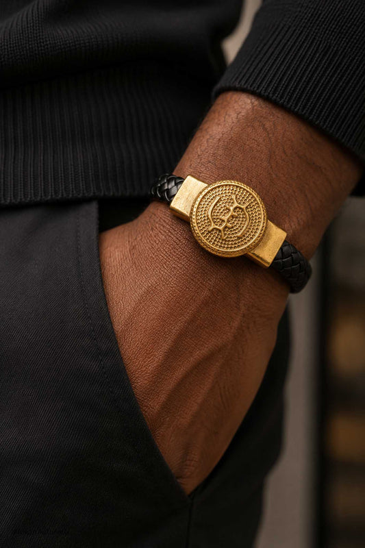 Gye Nyame Faith Leather Bracelet