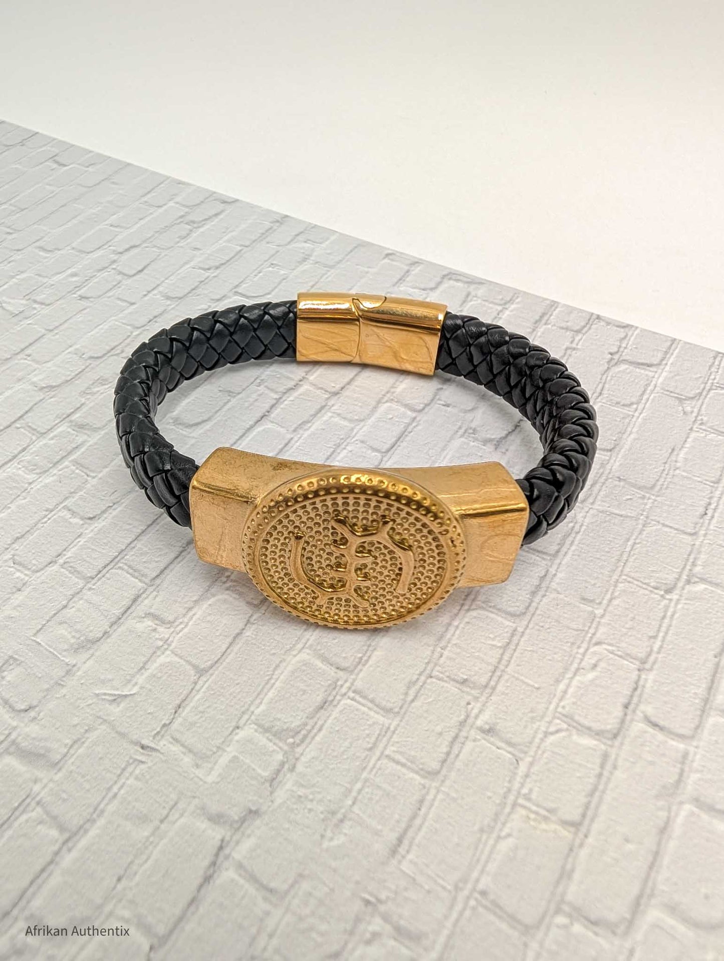 Gye Nyame Faith Leather Bracelet