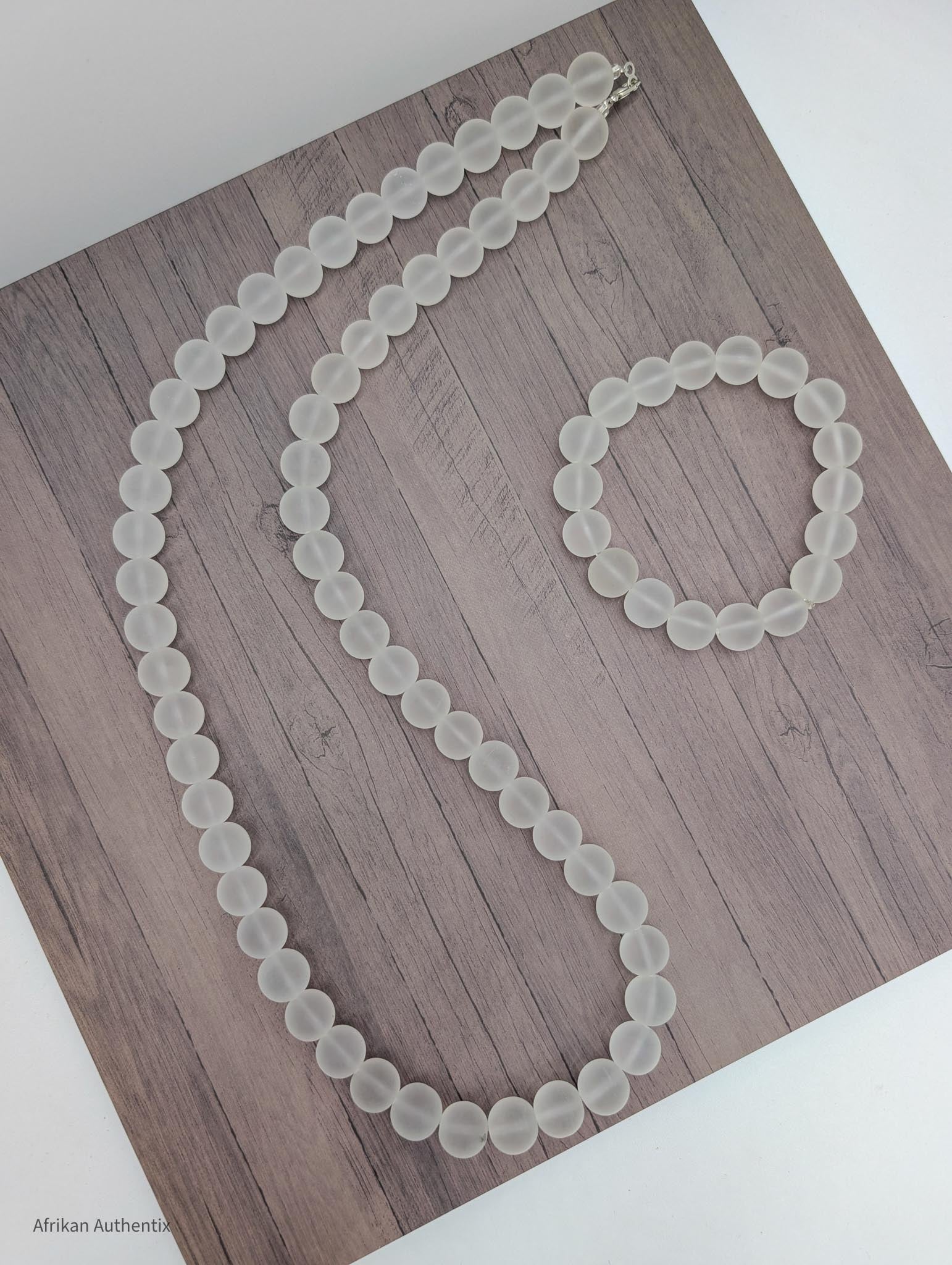 Clear african men's necklace and bracelet Set