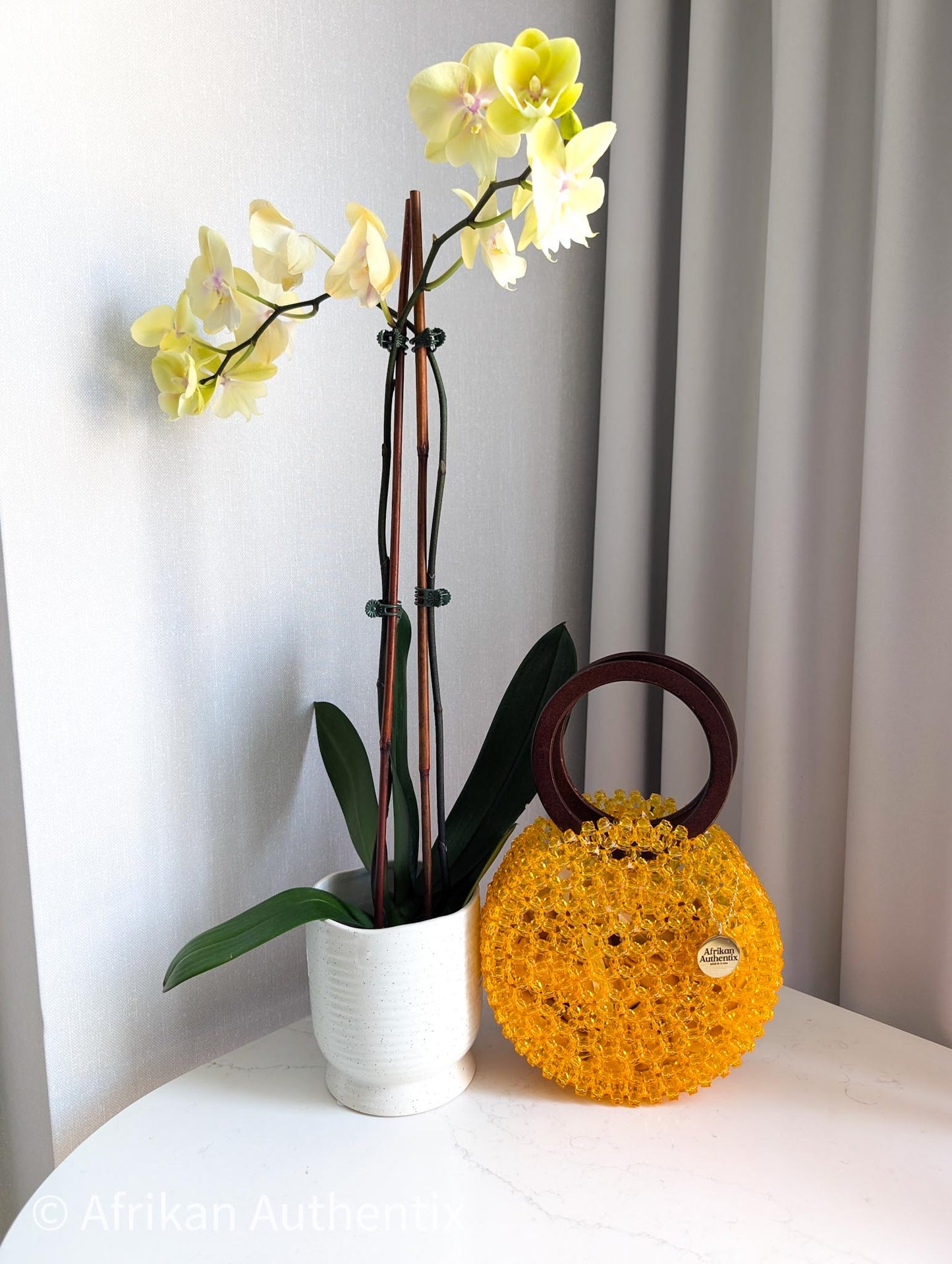 Alfayed Yellow Beaded Bag