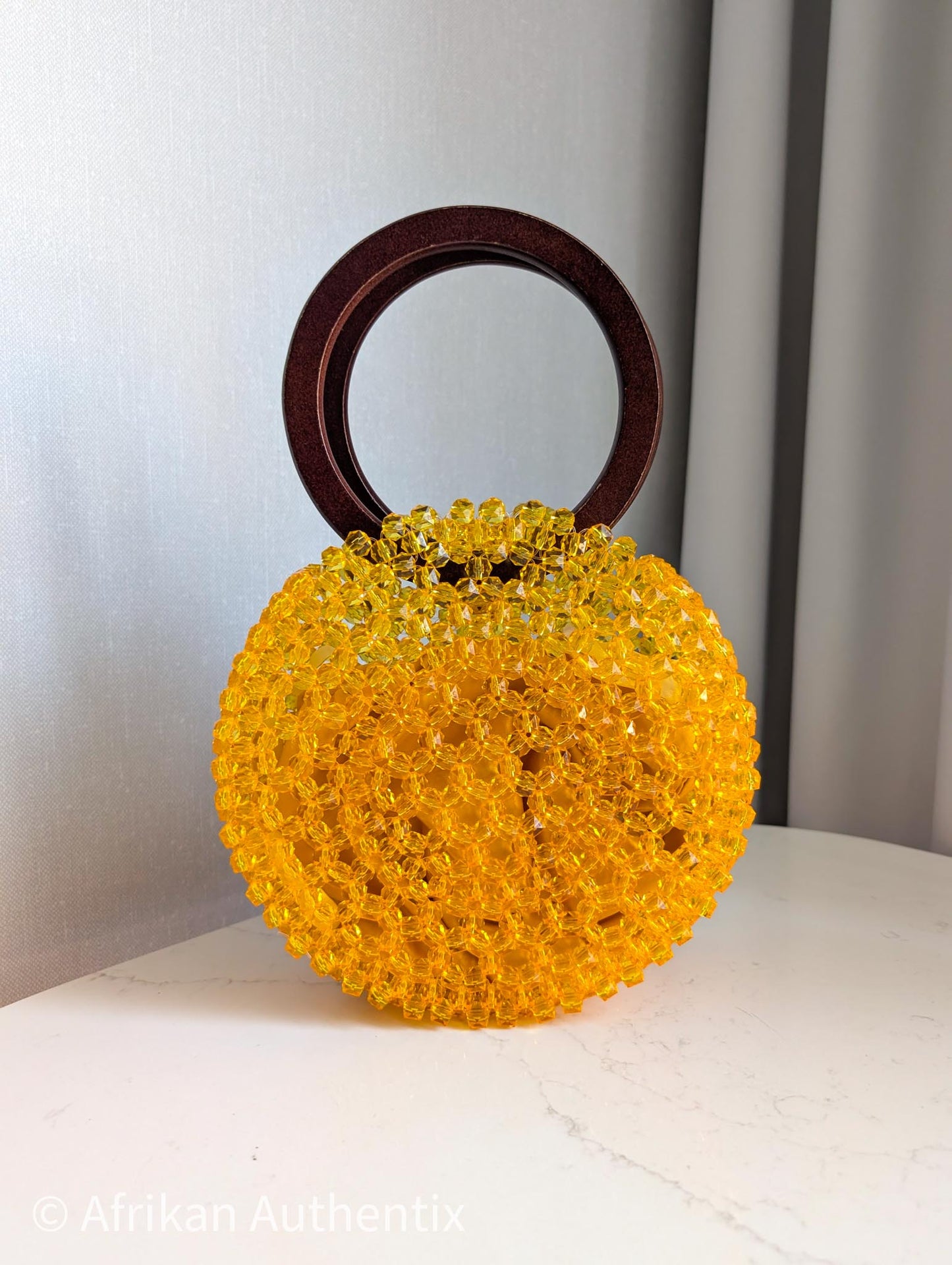 Alfayed Yellow Beaded Bag