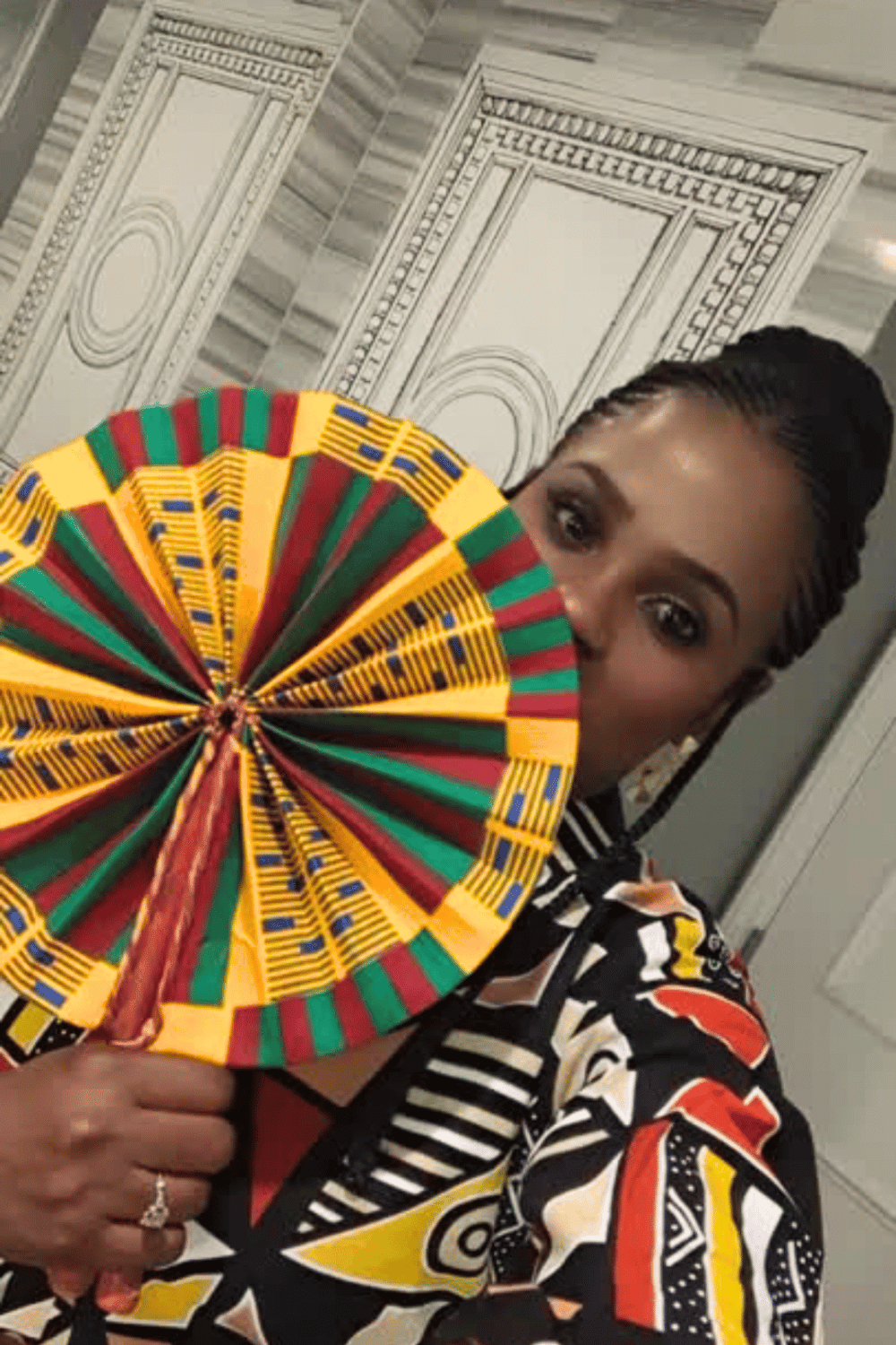 Kente African Folding Hand Fans