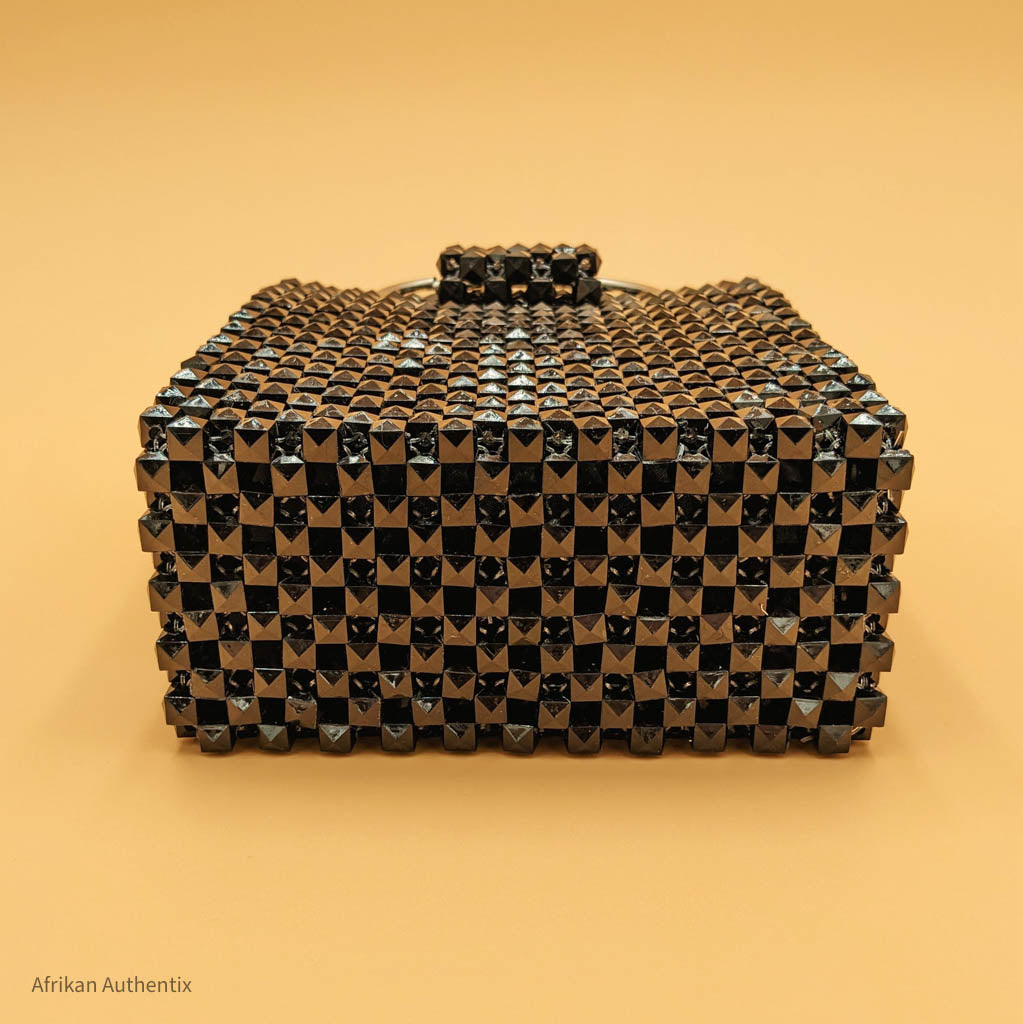 Kenyan offers beaded box is gold and brown