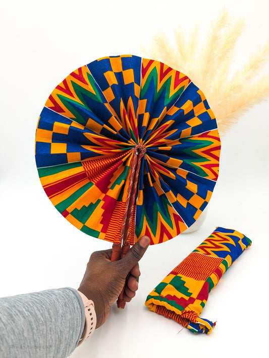 Kia Kente African Folding Hand Fans
